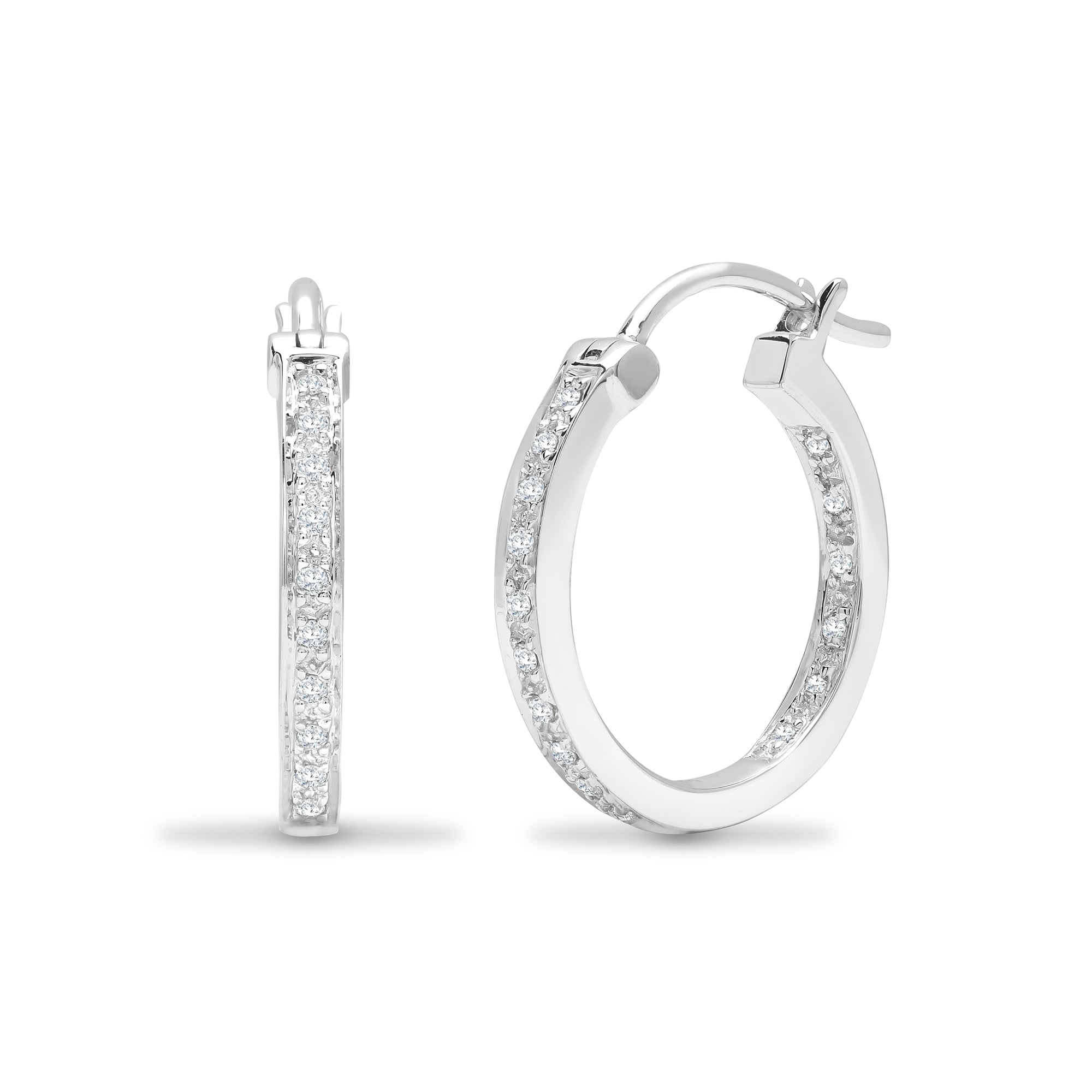 18ct White Gold 21pts Diamond Earrings