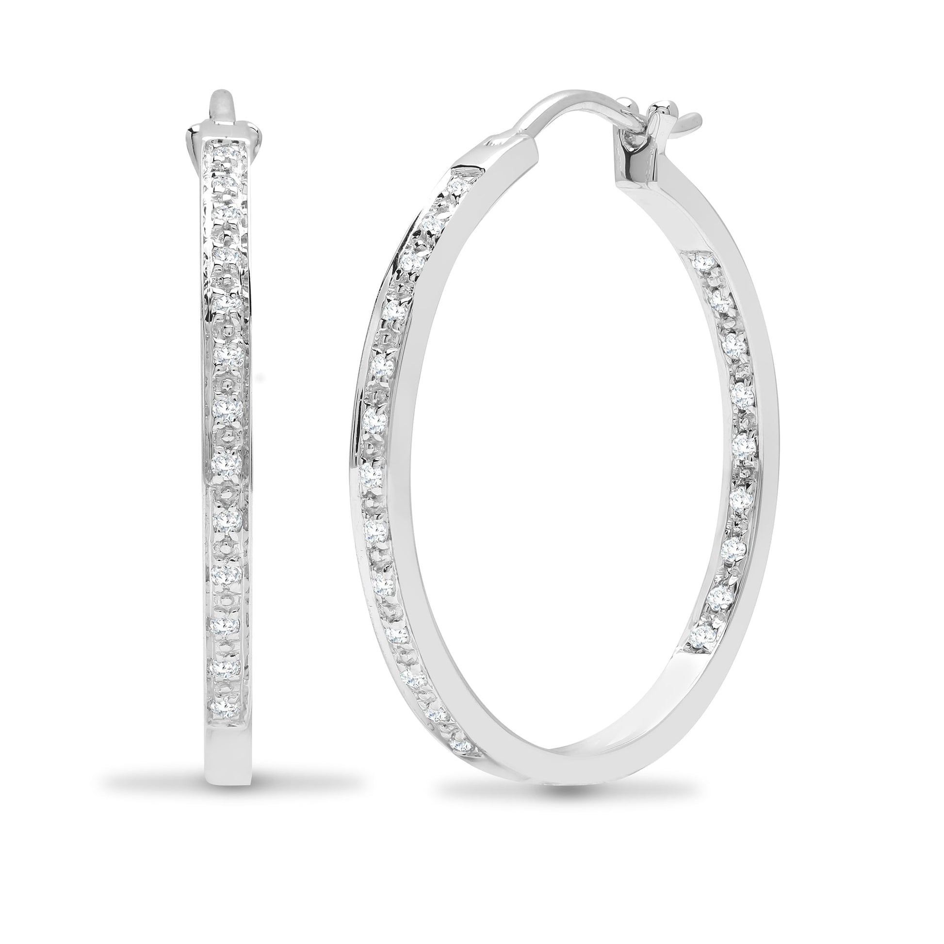 18ct White Gold 27pts Diamond Earrings