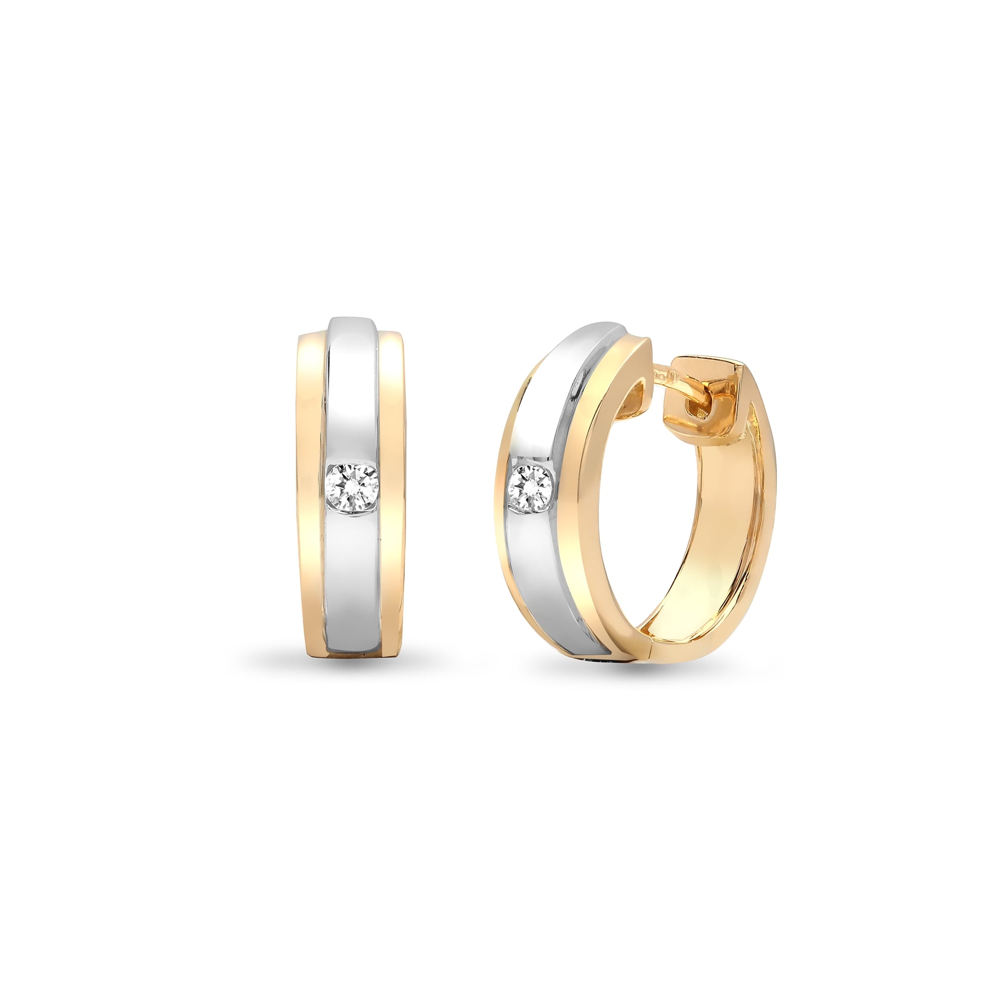 18ct Yellow 6pt Diamond Huggie Earring