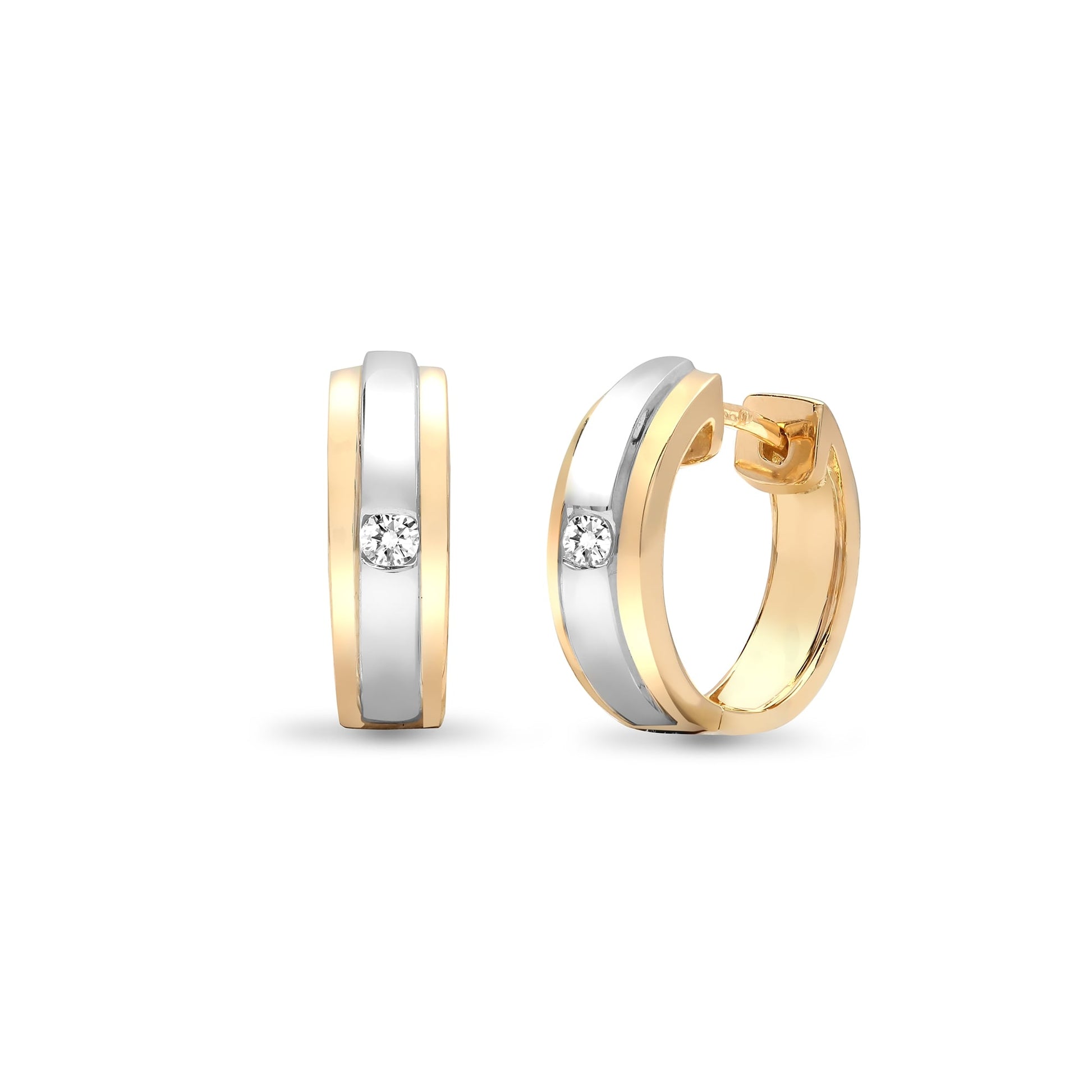 18ct Yellow 6pt Diamond Huggie Earring