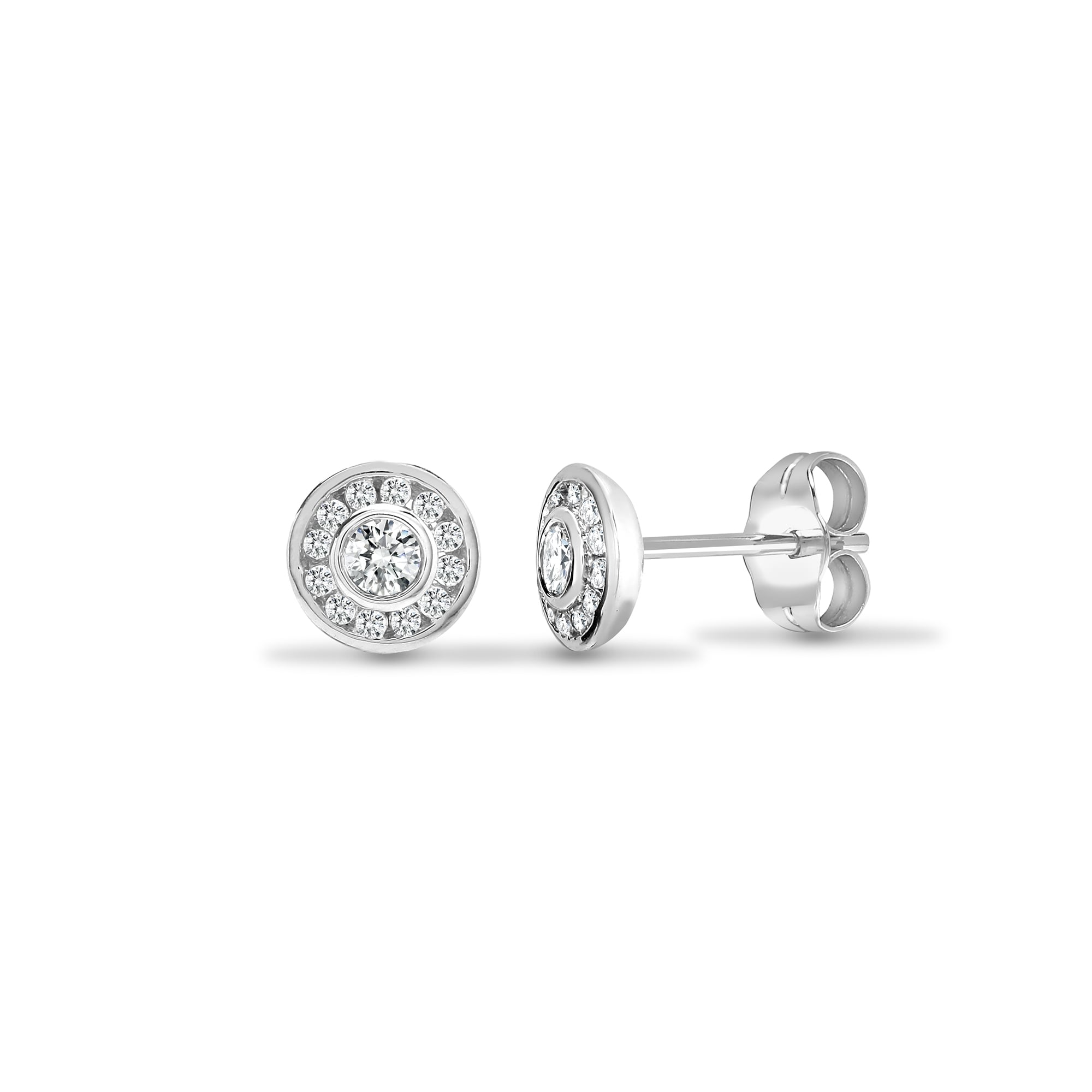 18ct White 0.35ct Diamond Cluster Earrings