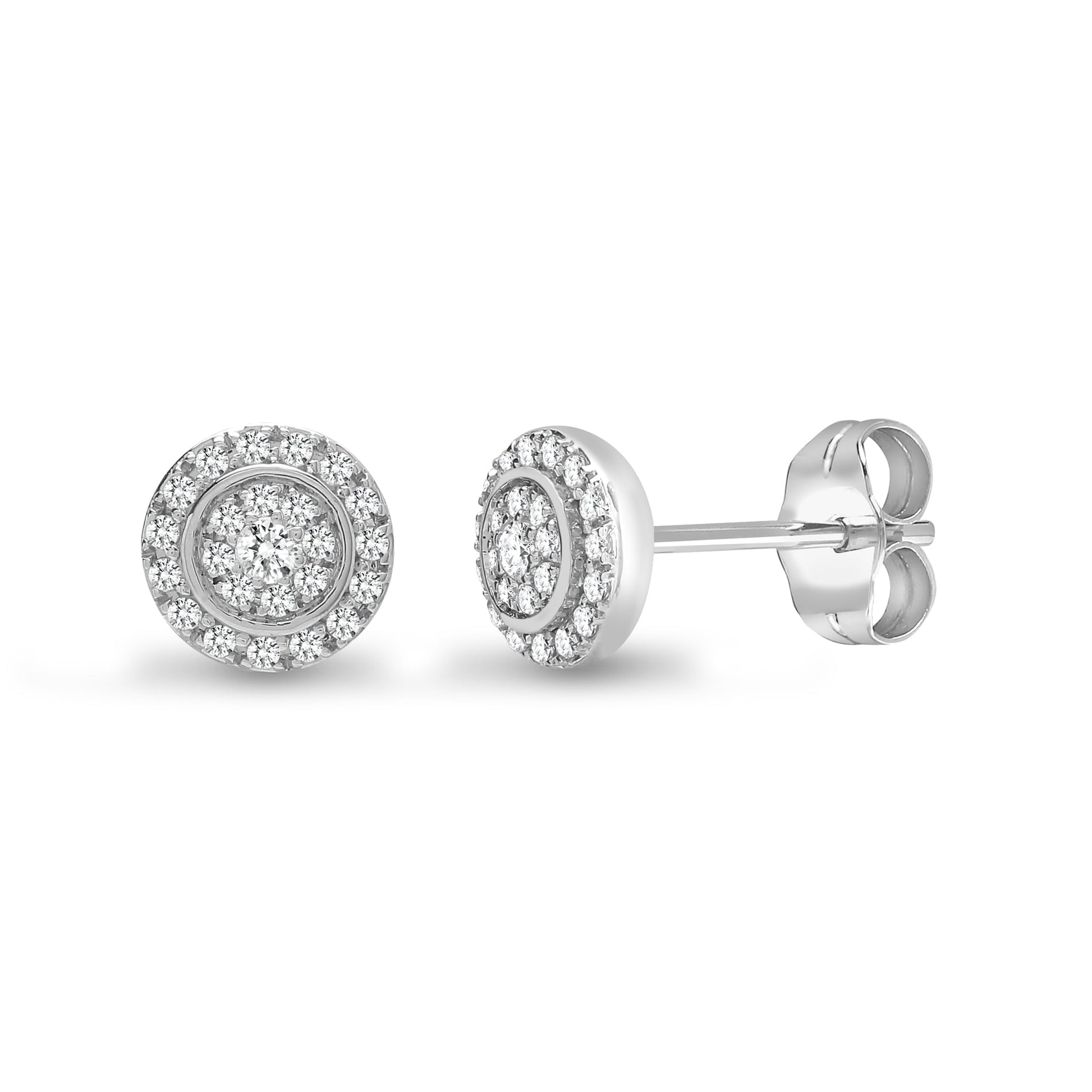 18ct White 0.33ct Diamond Cluster Earrings