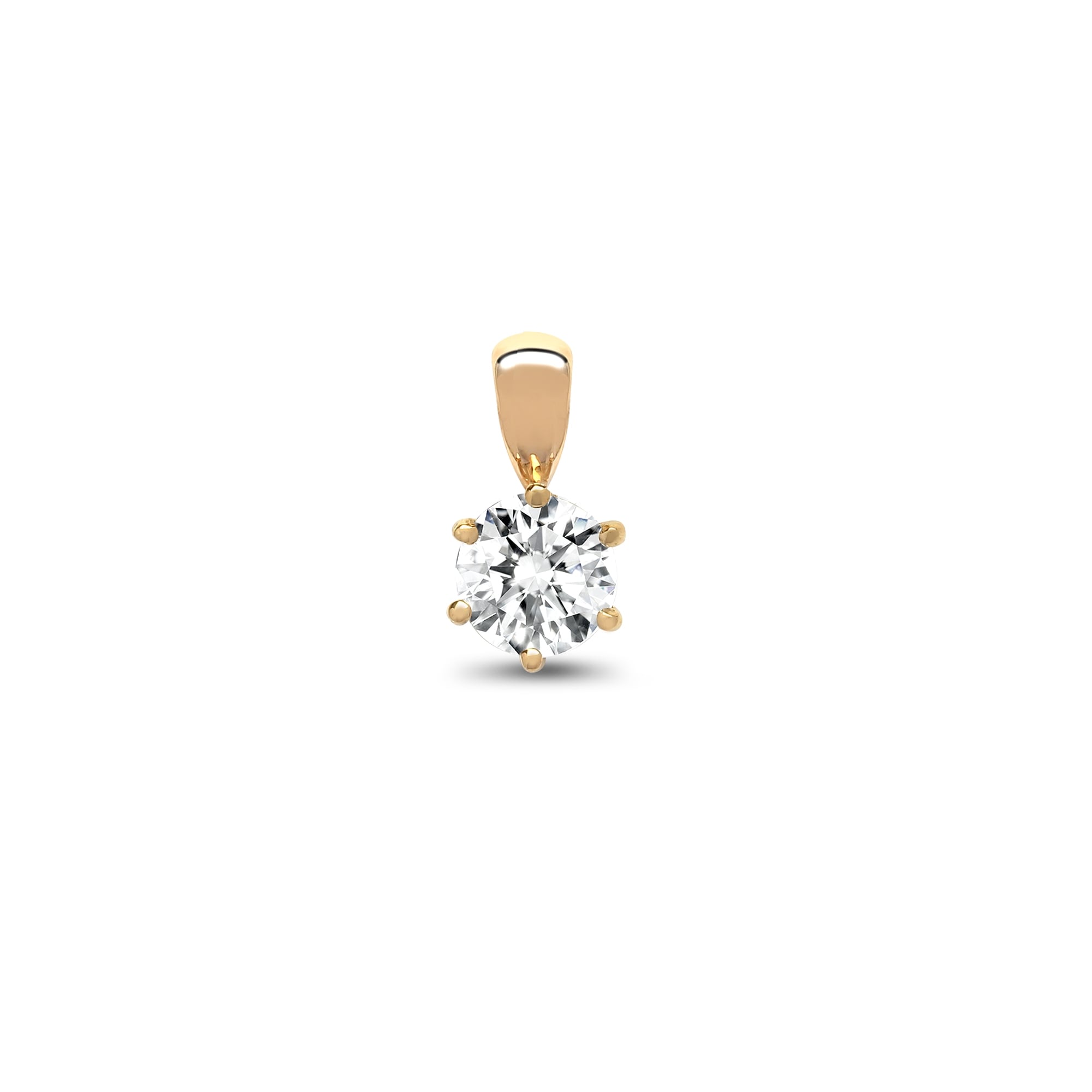 18ct Yellow 35pt 6 Claw Diamond Solitaire Pendant