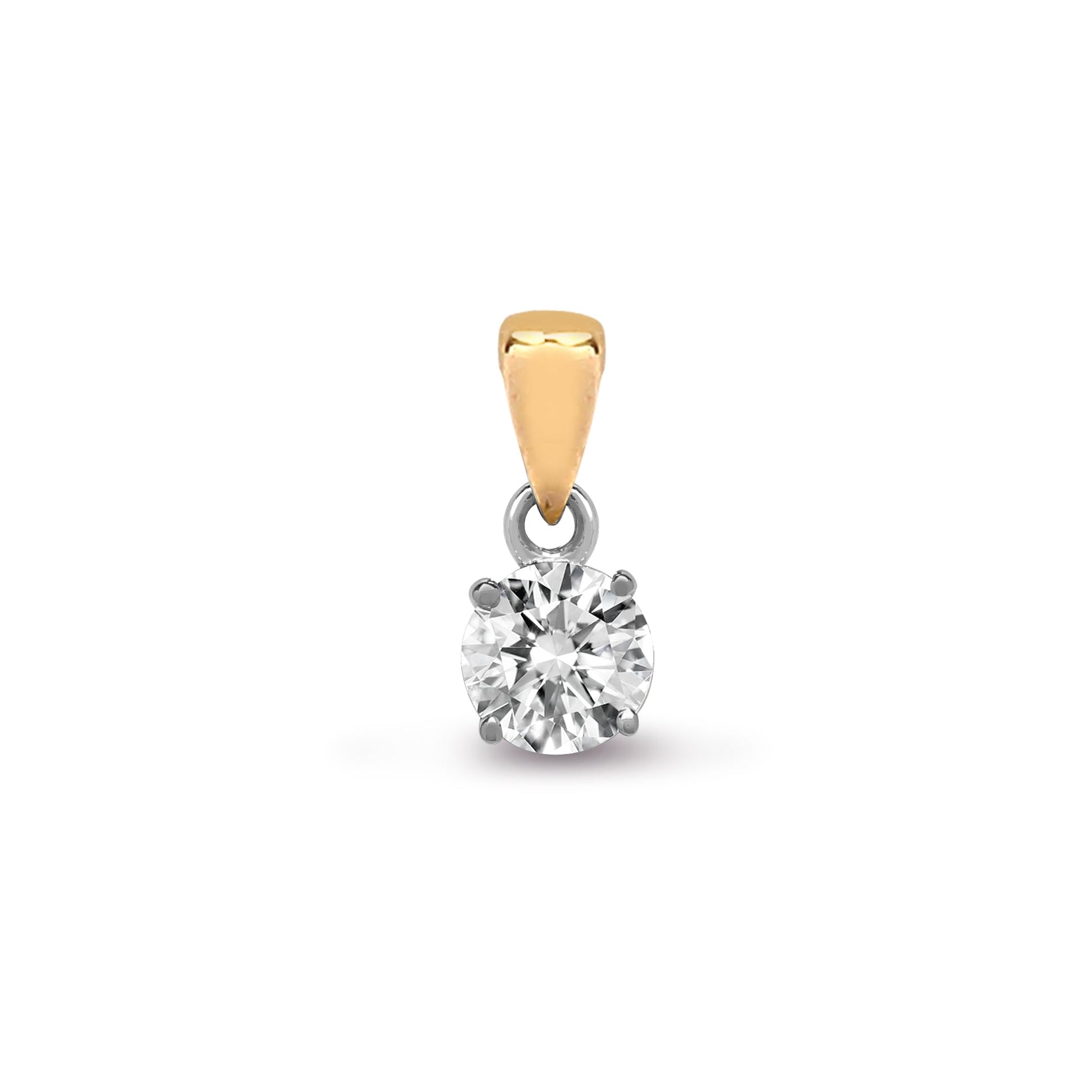 18ct Yellow GoldW 75pt 4 Claw Diamond Solitaire Pendant