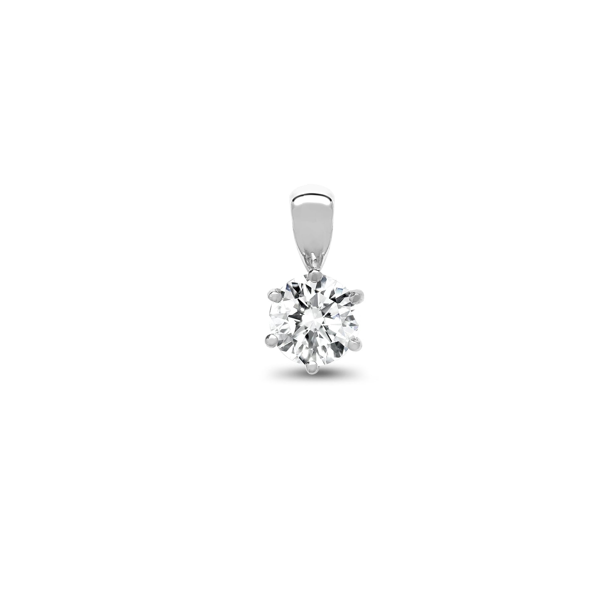 18ct White 35pt 6 Claw Diamond Solitaire Pendant
