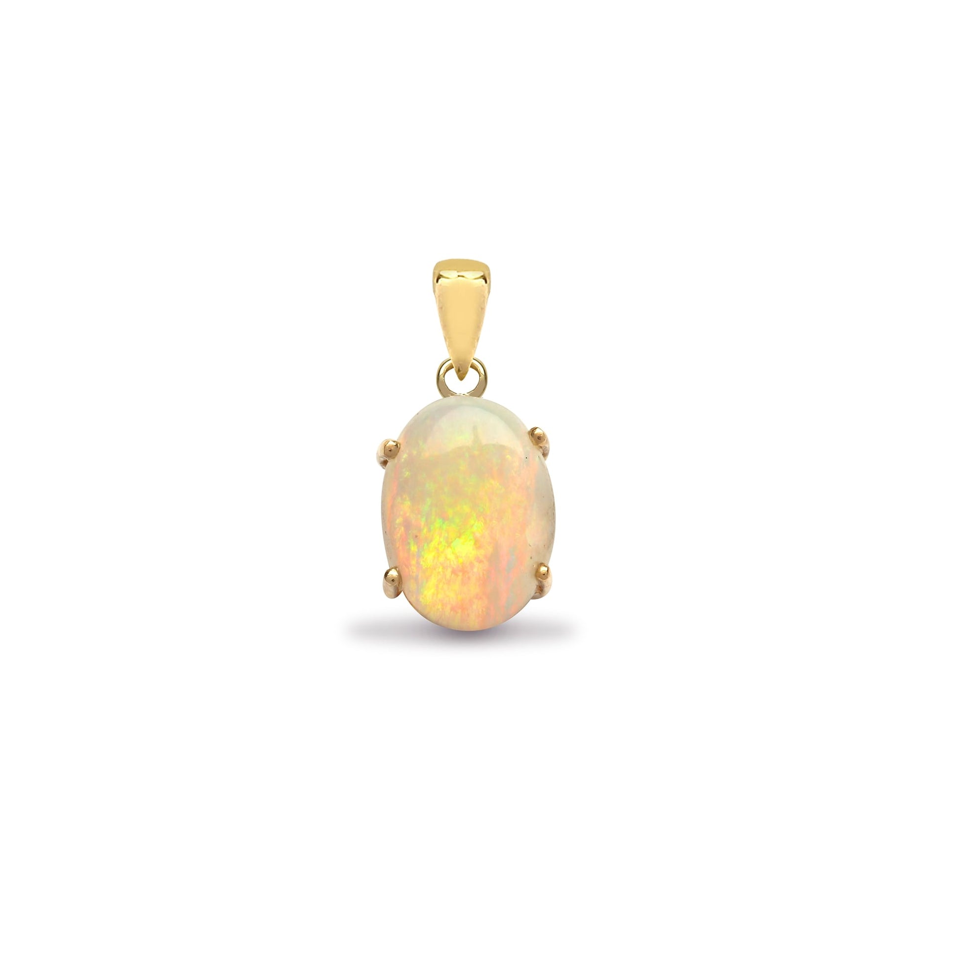 18ct Yellow Gold 95pt Opal Claw Set Pendant