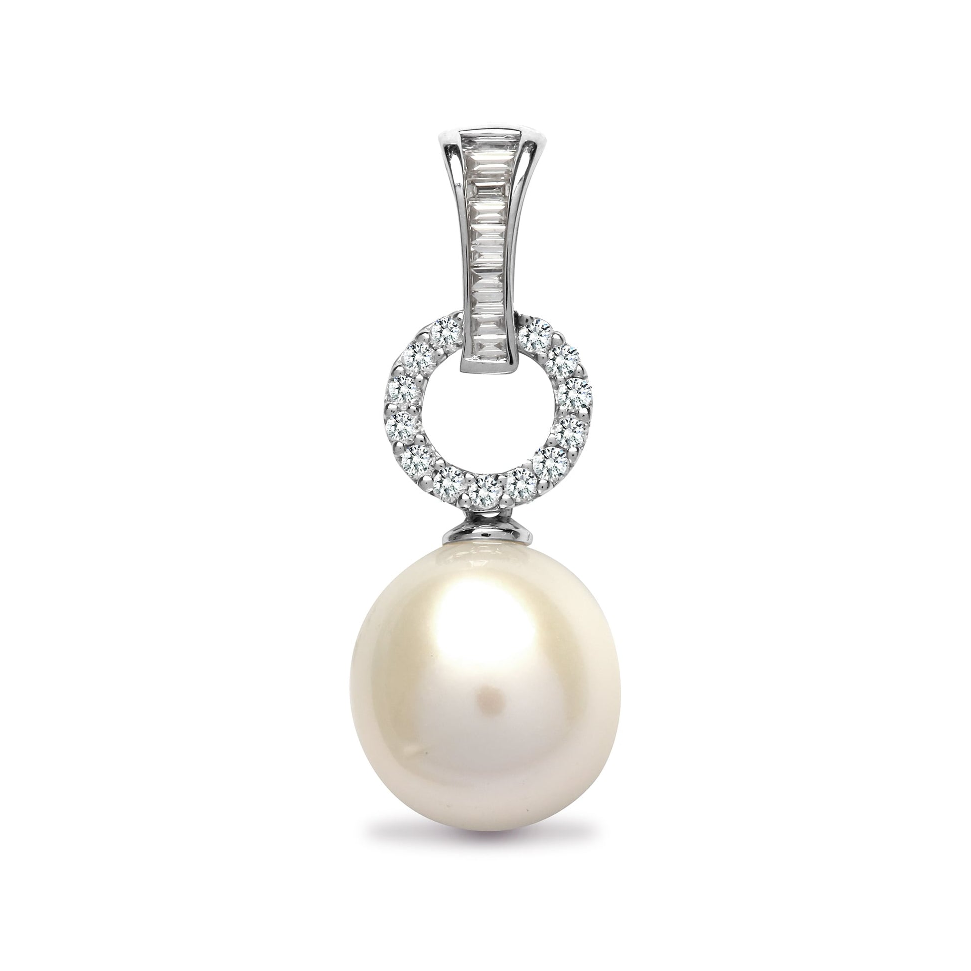 18ct White 21pt Diamond Pearl Drop Pendant