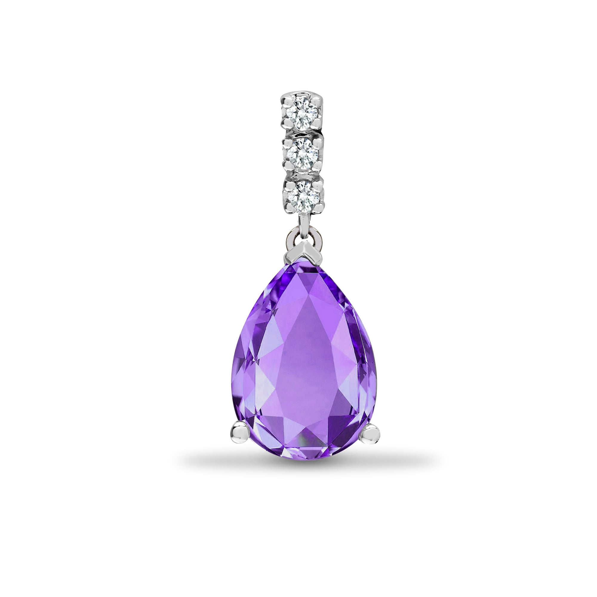 18ct White Diamond-5pt Amethyst-1.63ct Pendant
