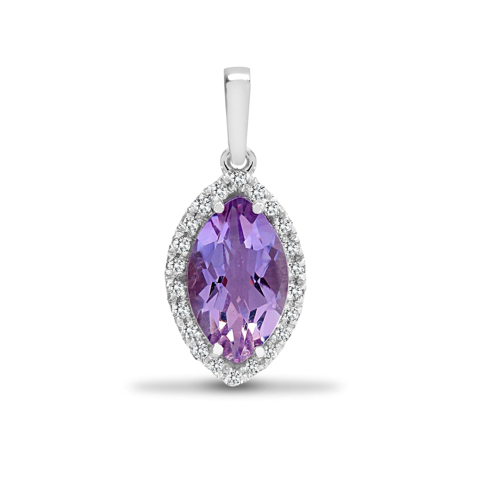 18ct White Diamond-10pt Amethyst-1.65ct Pendant
