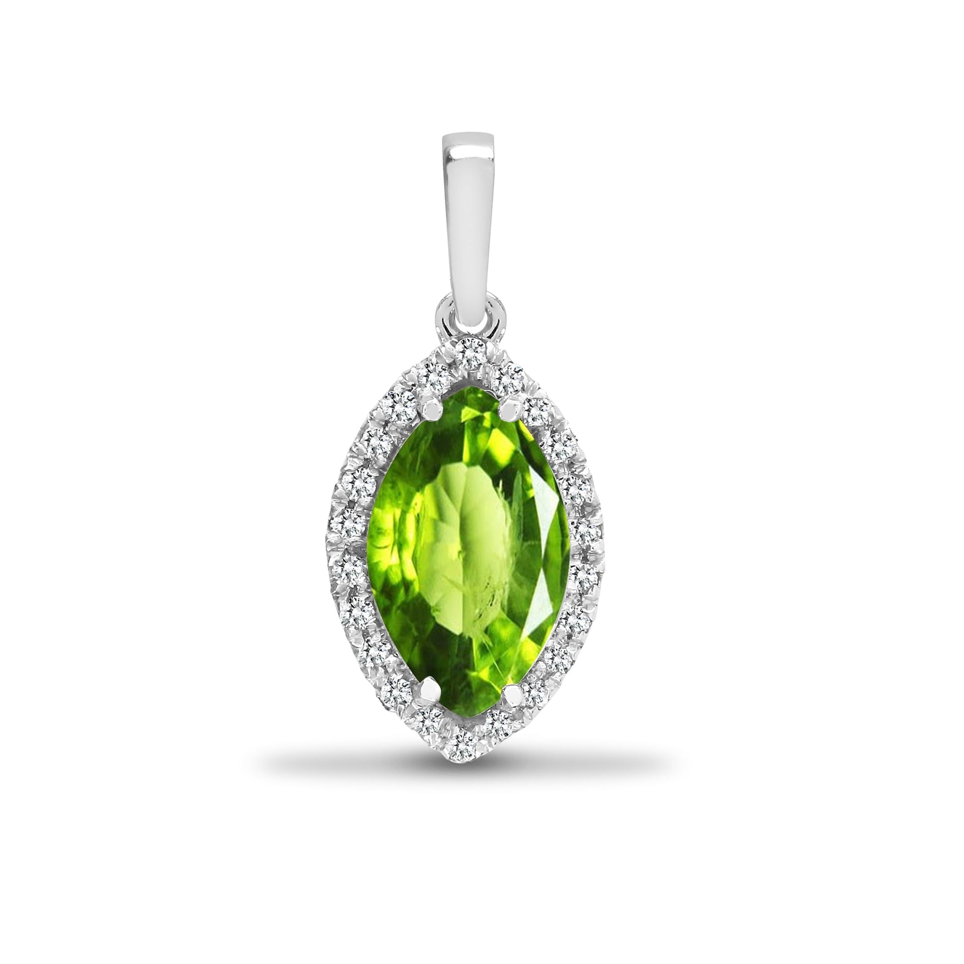 18ct White Diamond-10pt Peridot-1.60ct Pendant
