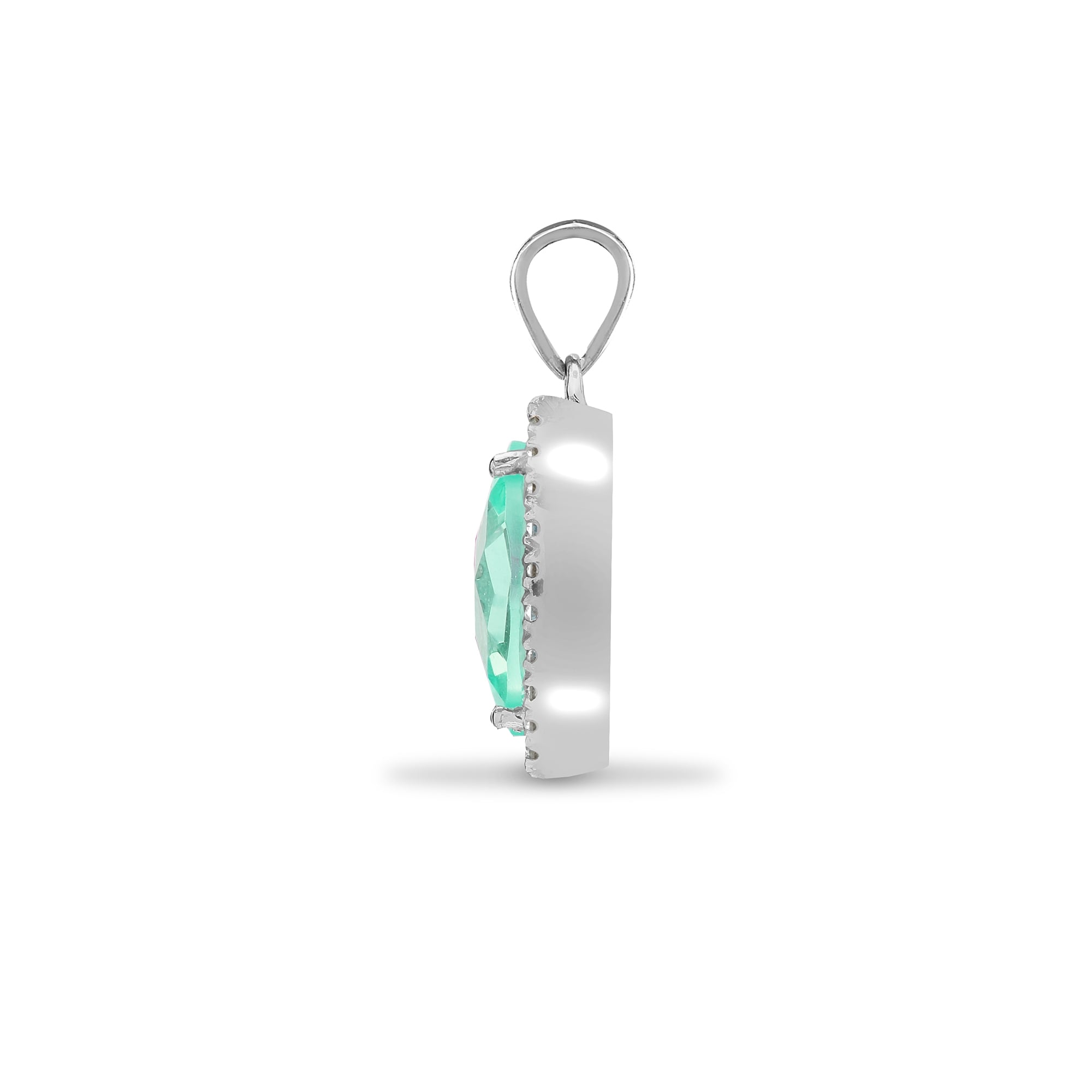 18ct White Diamond-10pt Peridot-1.60ct Pendant