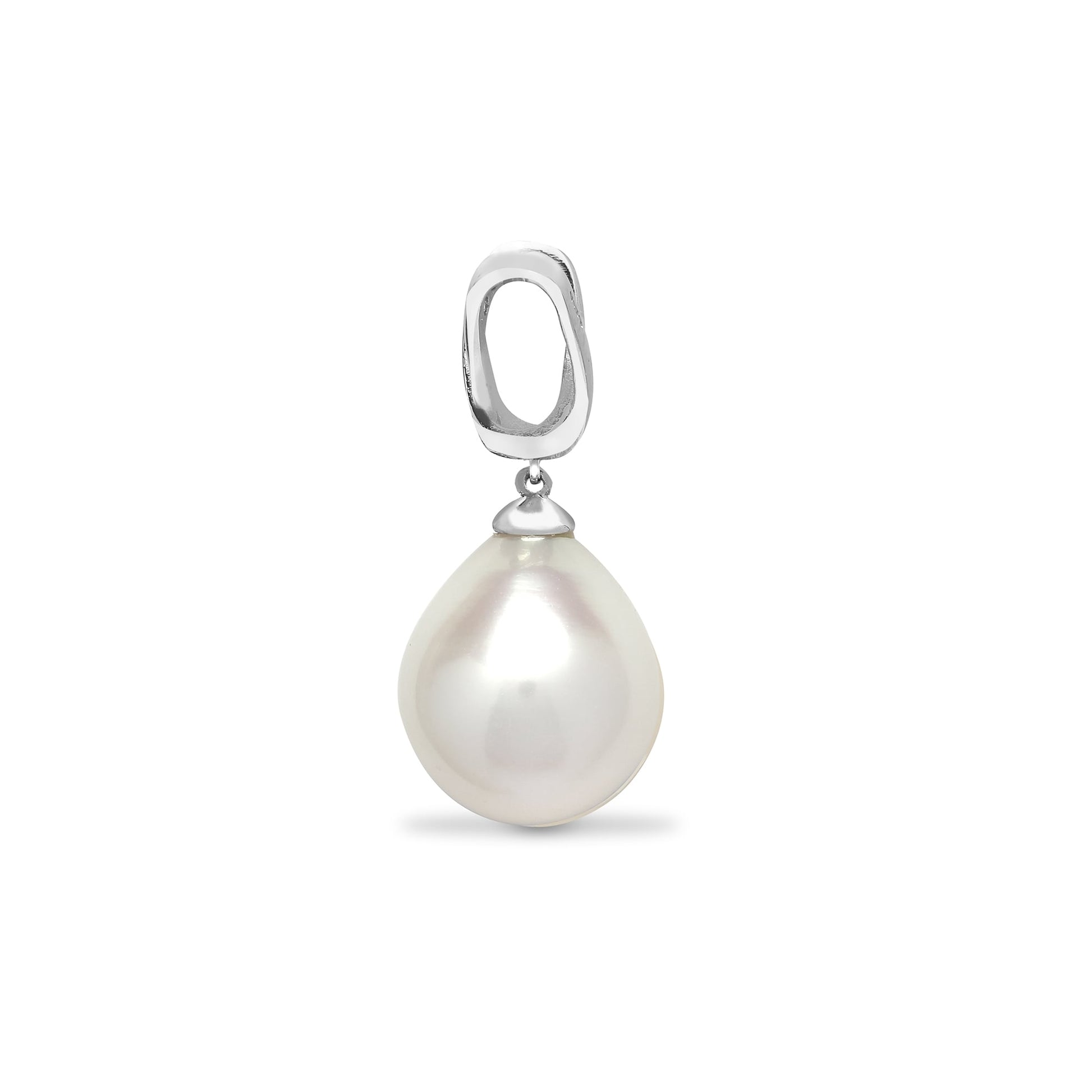 18ct White 4pts Diamond & Pearl Pendant