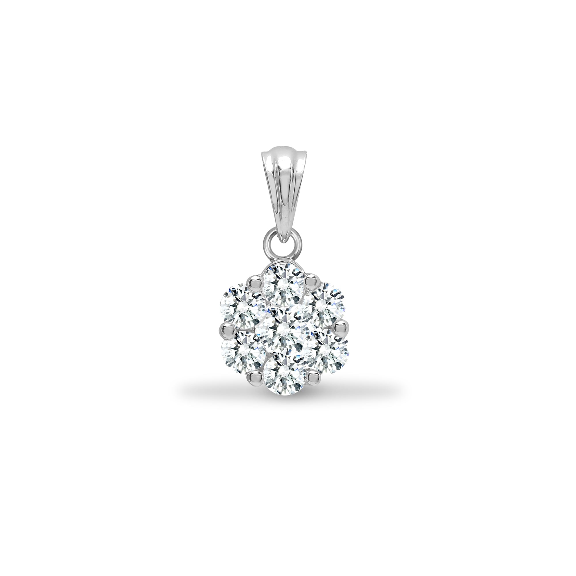 18ct White 0.50ct Diamond 7 Stone Cluster Pendant