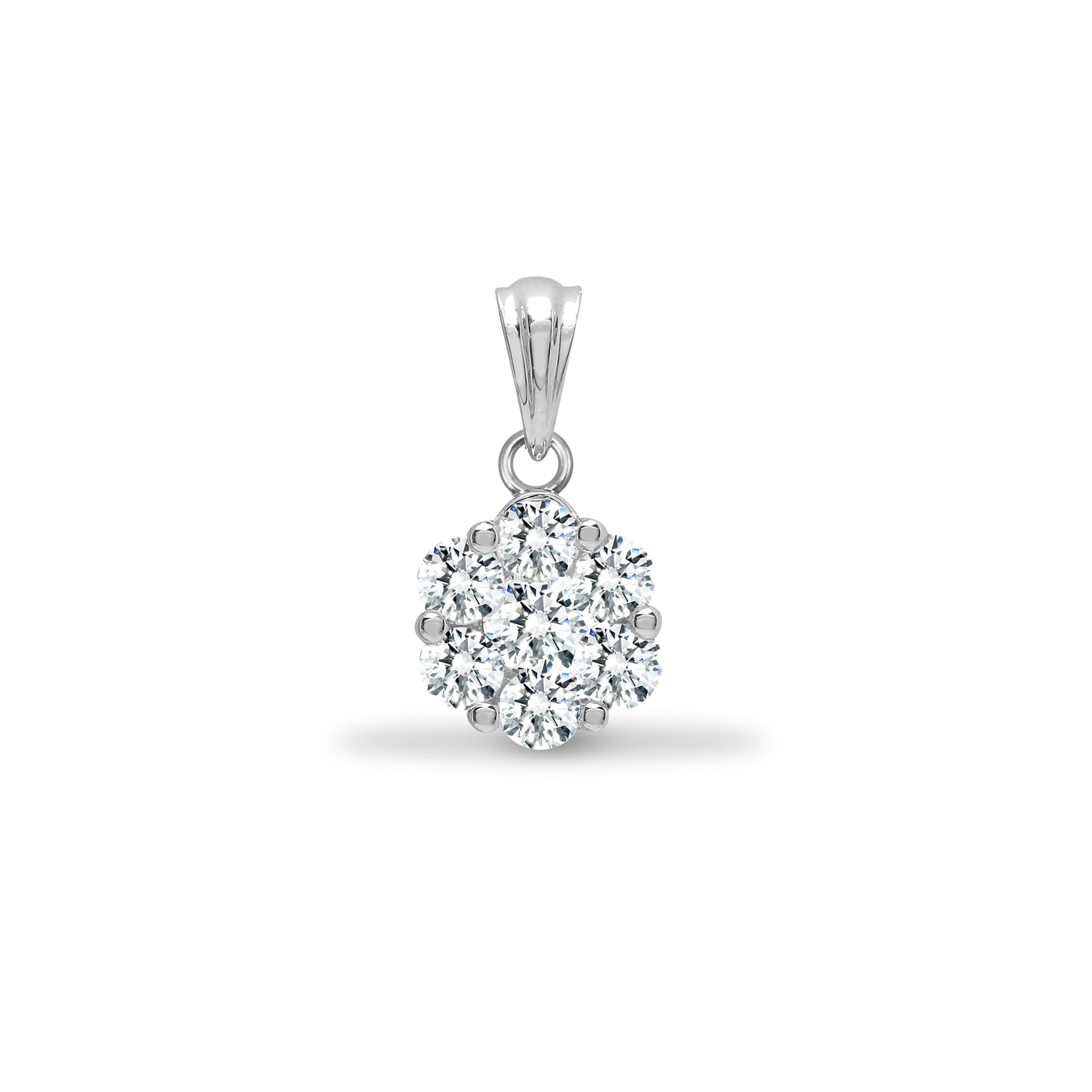 18ct White 0.50ct Diamond 7 Stone Cluster Pendant