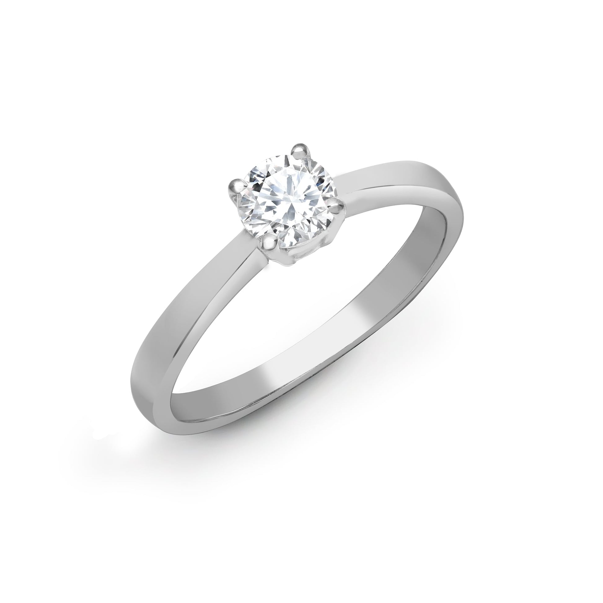 18ct White Gold 25pts Solitaire Diamond Ring