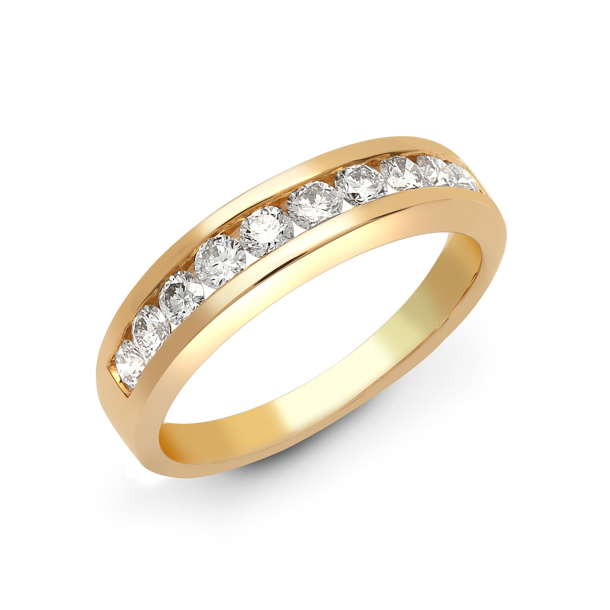 18ct Yellow 1.50ct Channel Set Diamond 1/2 Eternity Ring