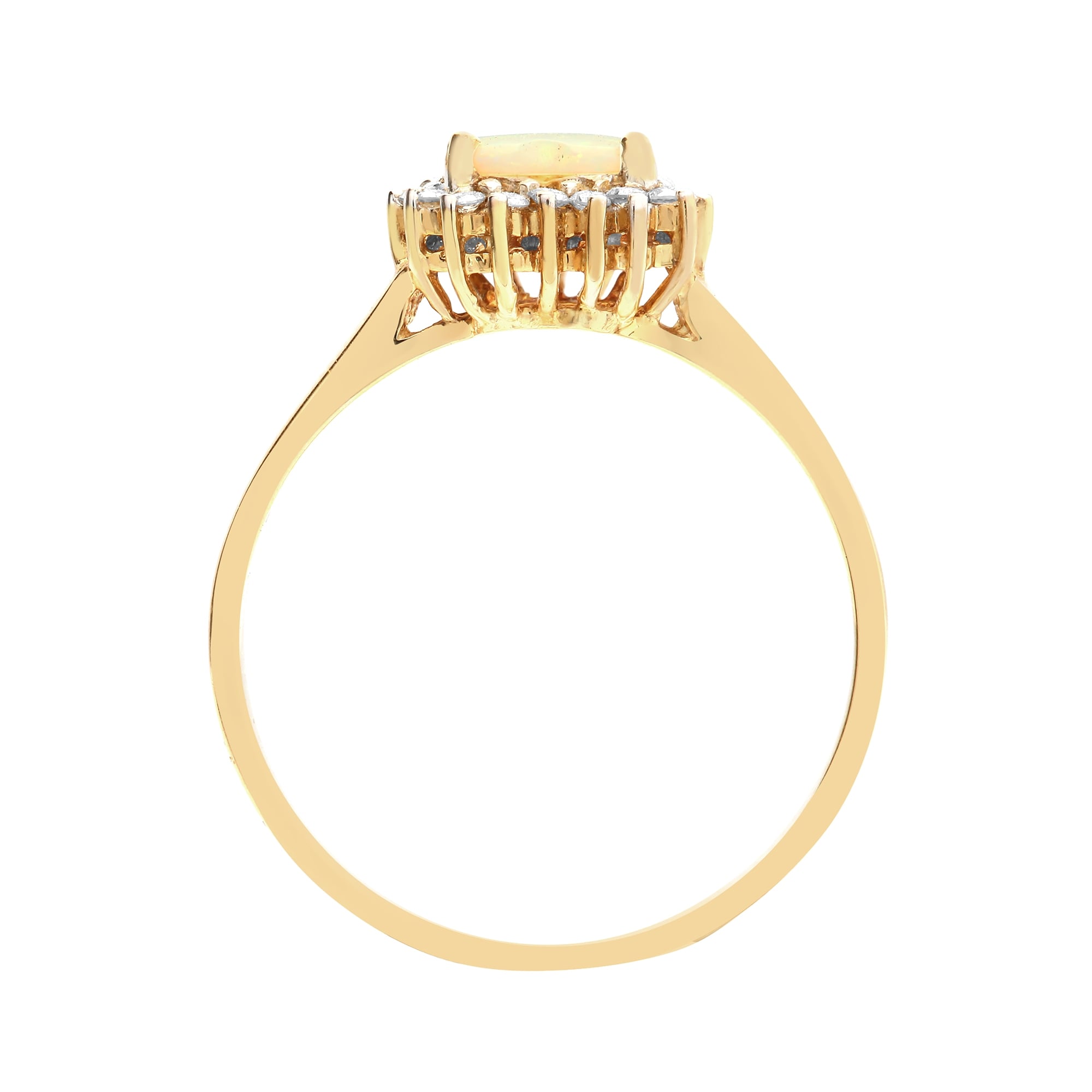 18ct Yellow Diamond-14pt Opal-52pts Heart Ring