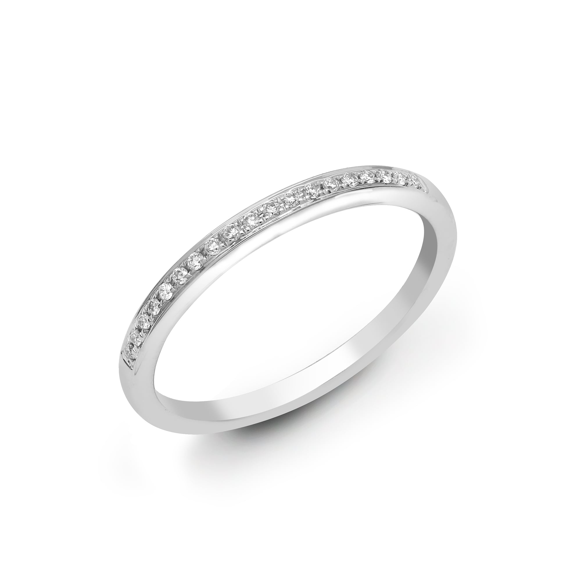 18ct White 0.35ct Pave Set Diamond 1\2 Eternity Ring
