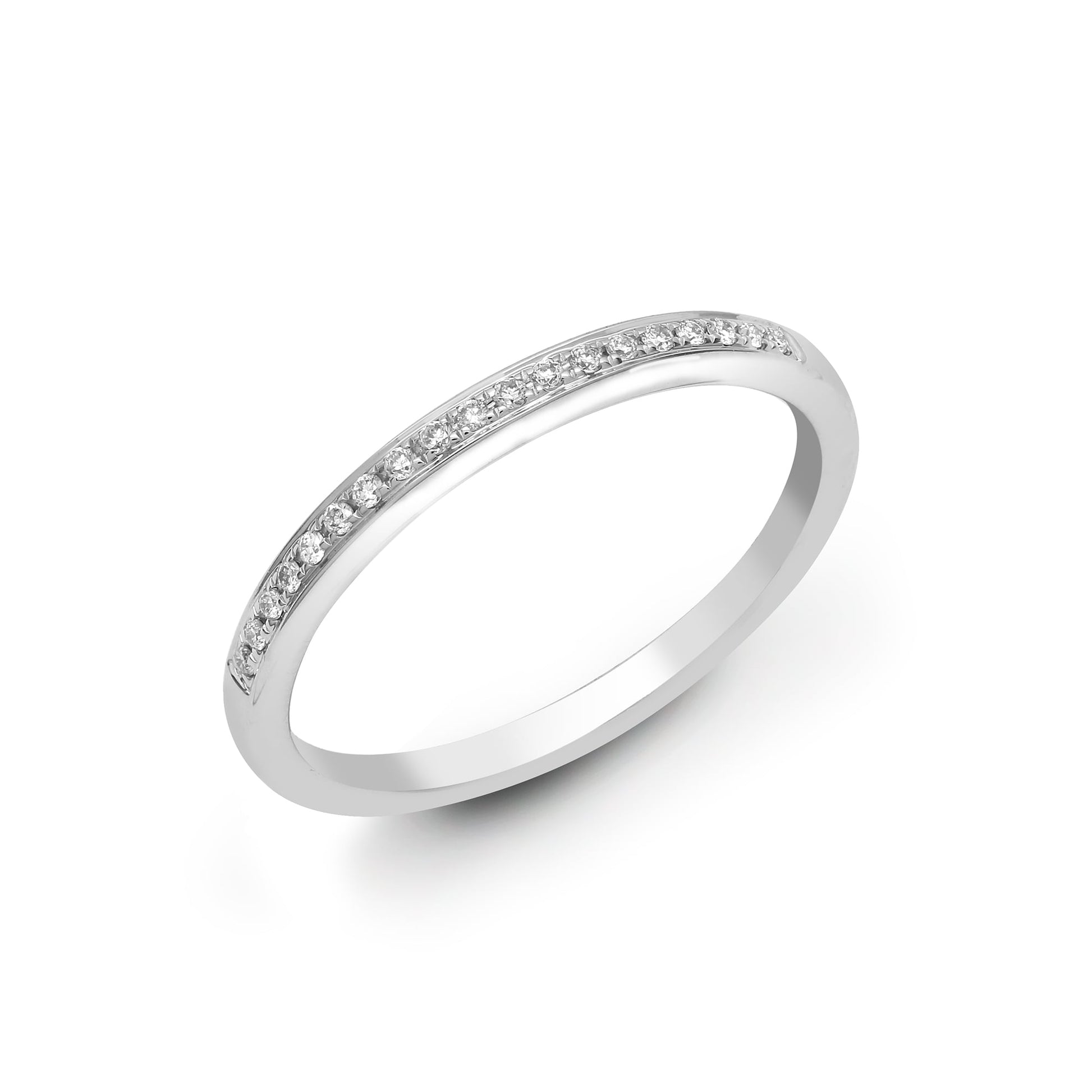 18ct White 0.50ct Pave Set Diamond 1\2 Eternity Ring