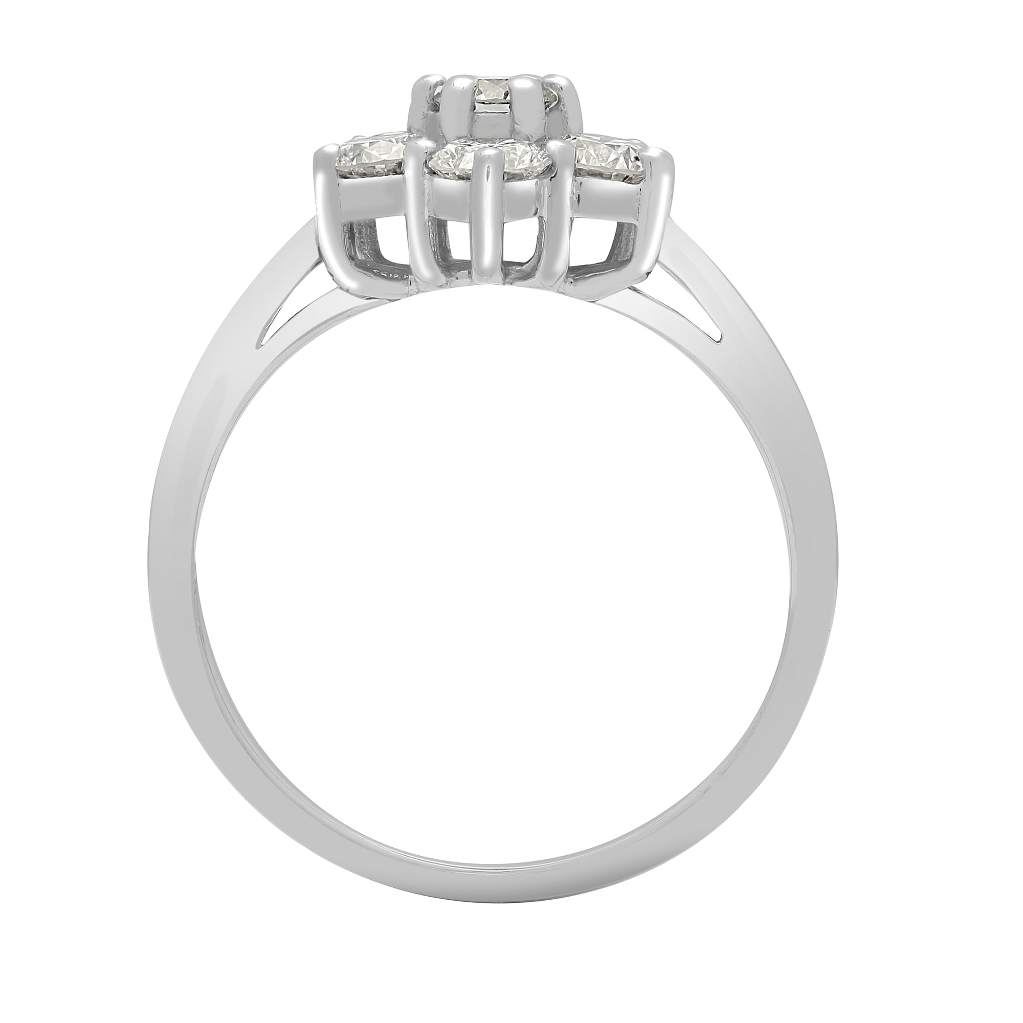 18ct White Gold 50pts 7 Stone Cluster Diamond Ring