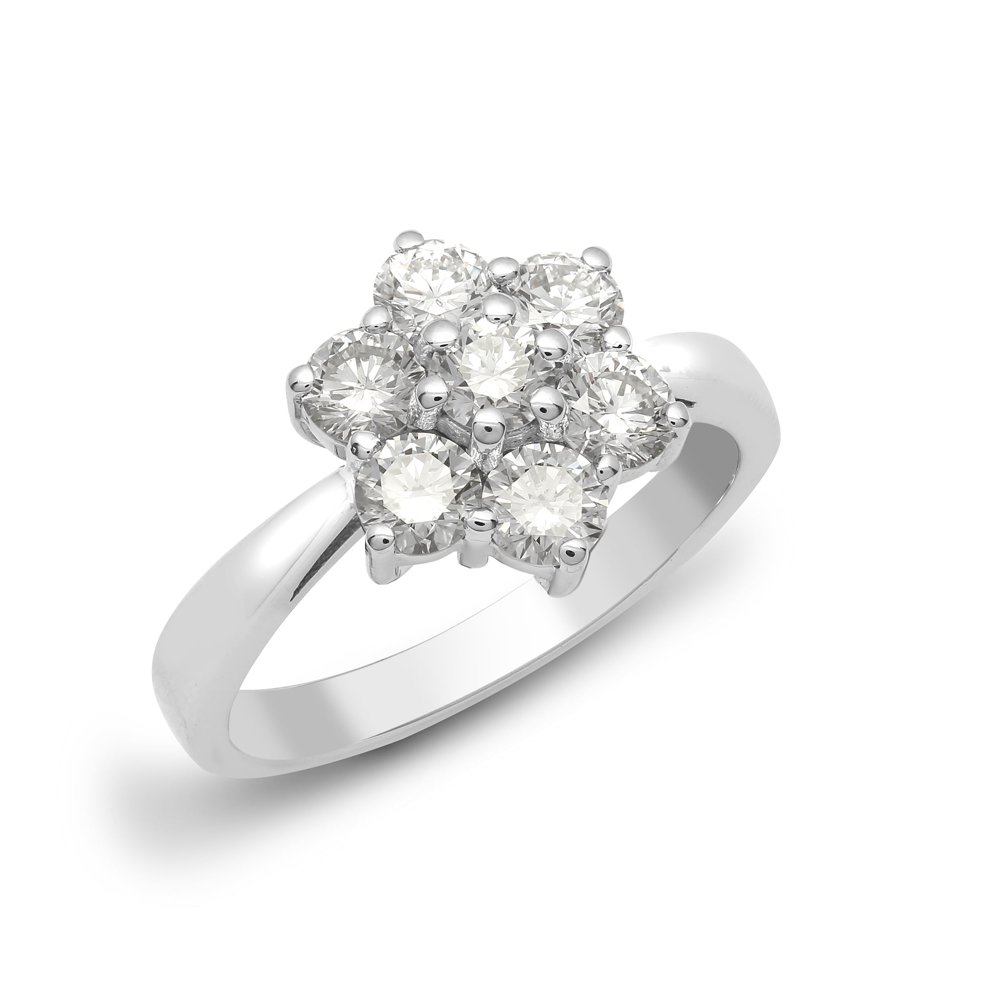 18ct White Gold 2.00ct Diamond 7 Stone Cluster Ring