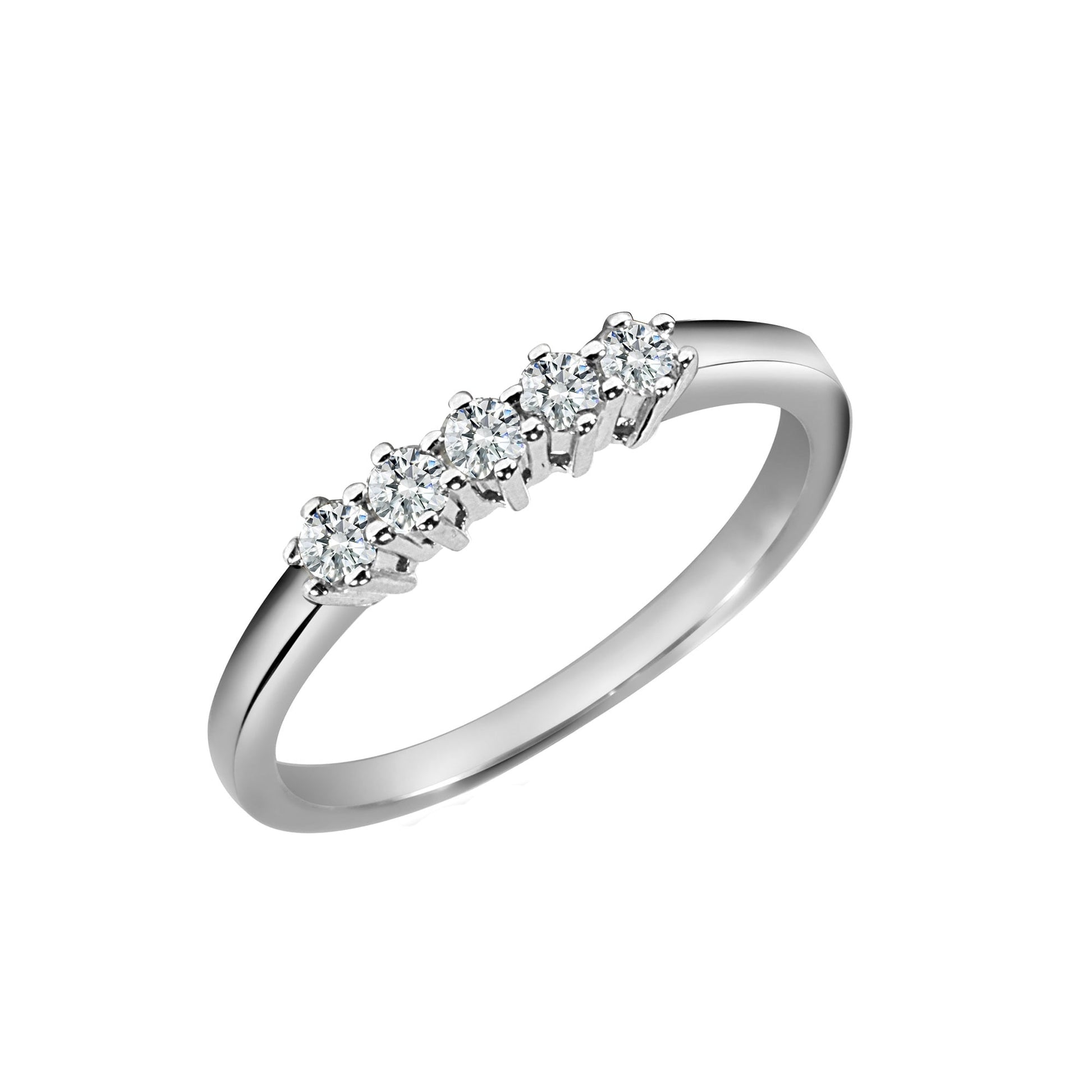 18ct White 25pts 5 Stone Diamond Ring