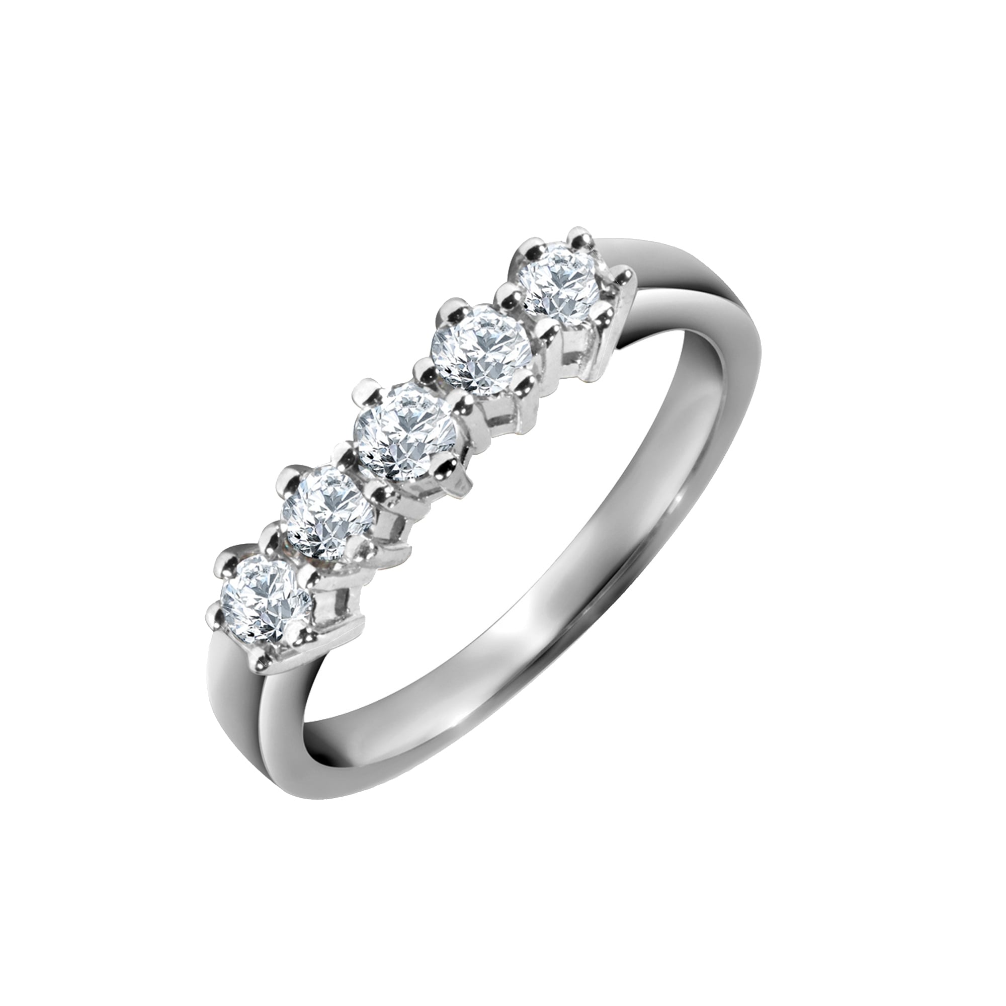 18ct White 75pts 5 Stone Diamond Ring