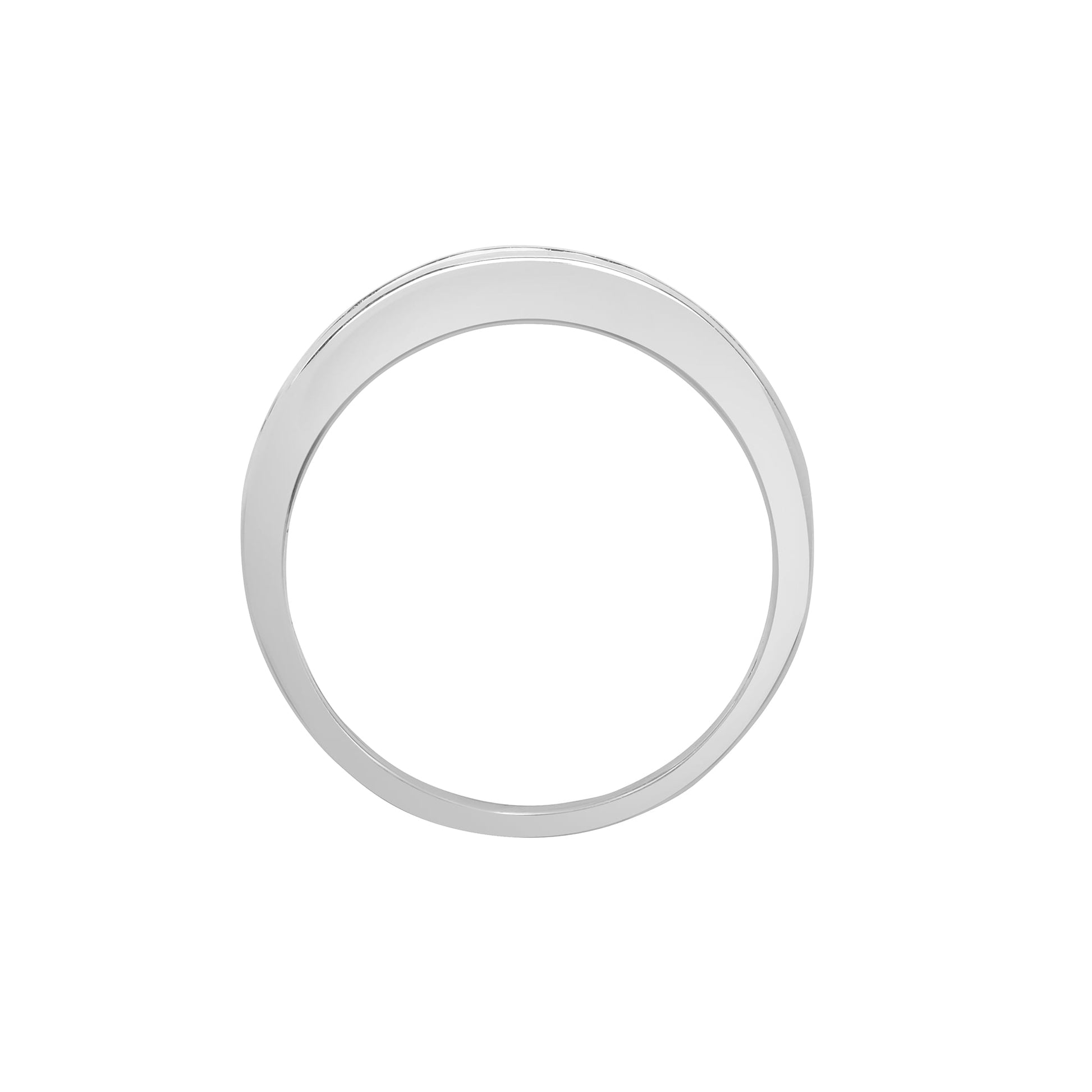 18ct White Diamond-18pts Emerald-30pts Channel Set 1/2 Eternity Ring