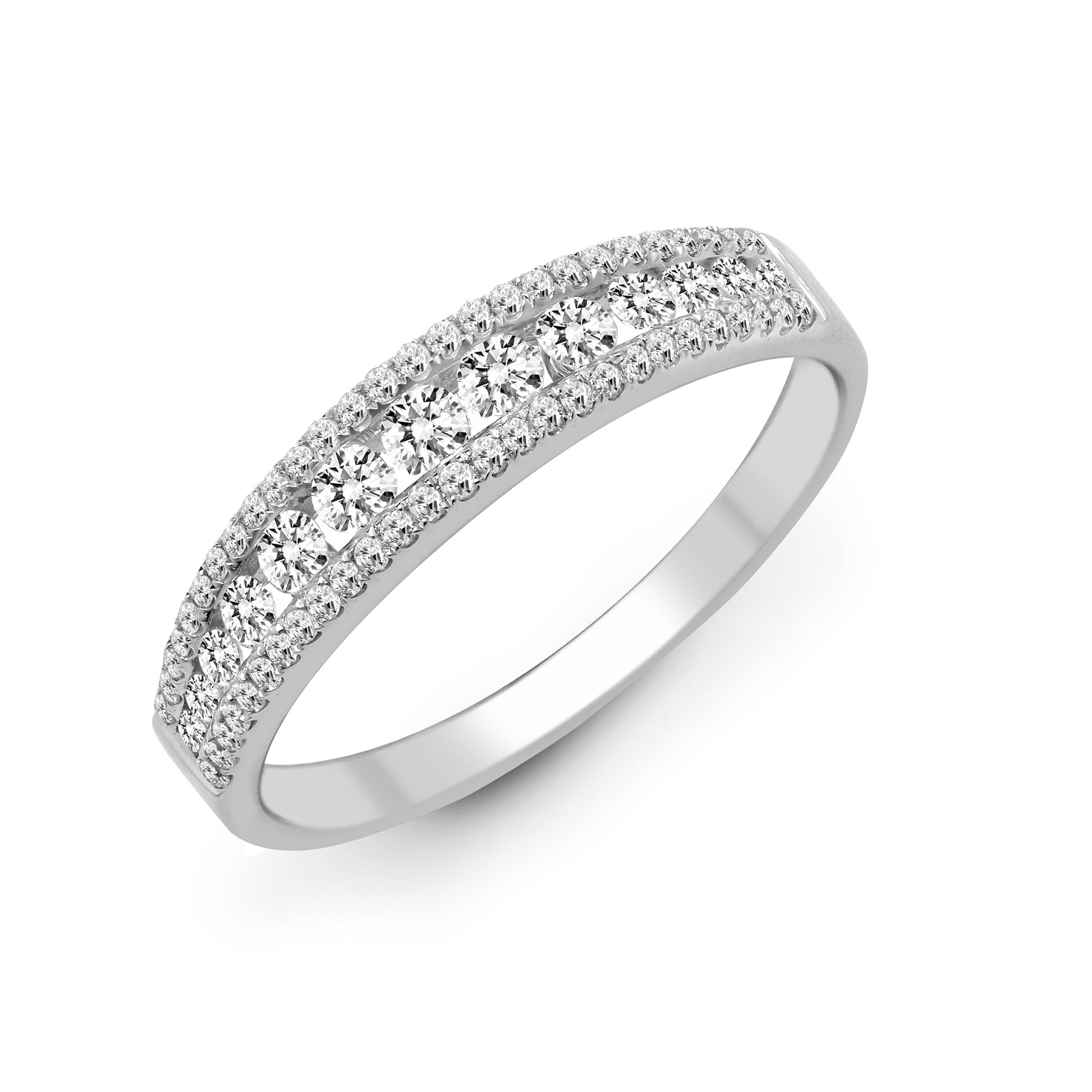 18ct White 0.47ct Diamond 3 Row �� Eternity Ring