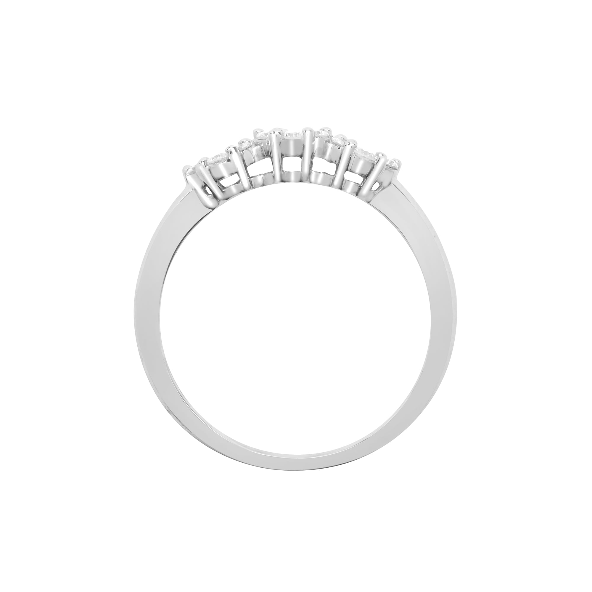 18ct White Gold 0.45ct Diamond 3 x 7 Cluster Ring