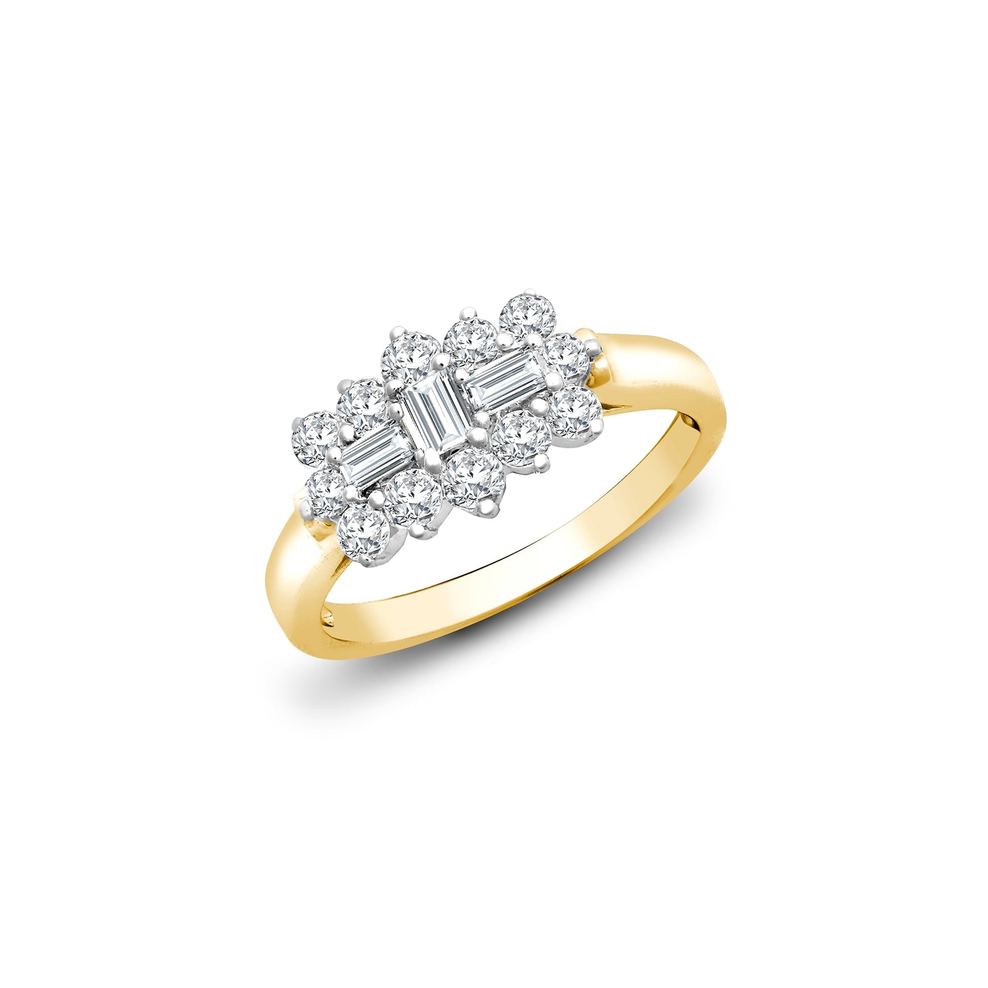 18ct Yellow & White Gold 0.50ct Diamond Boat Ring
