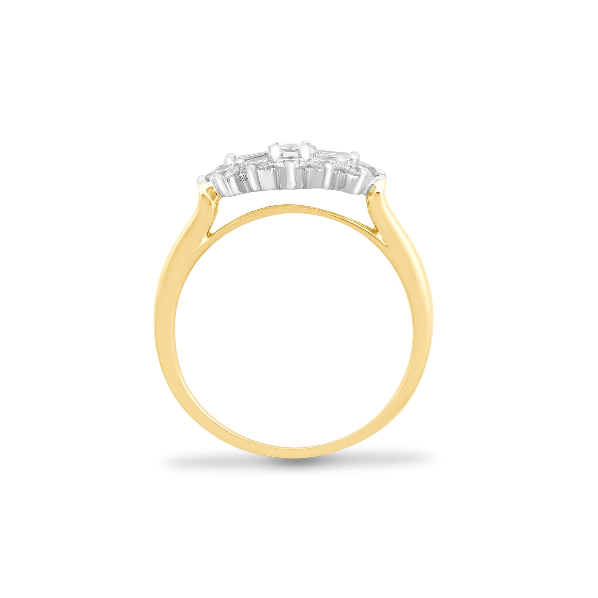 18ct Yellow & White Gold 0.50ct Diamond Boat Ring