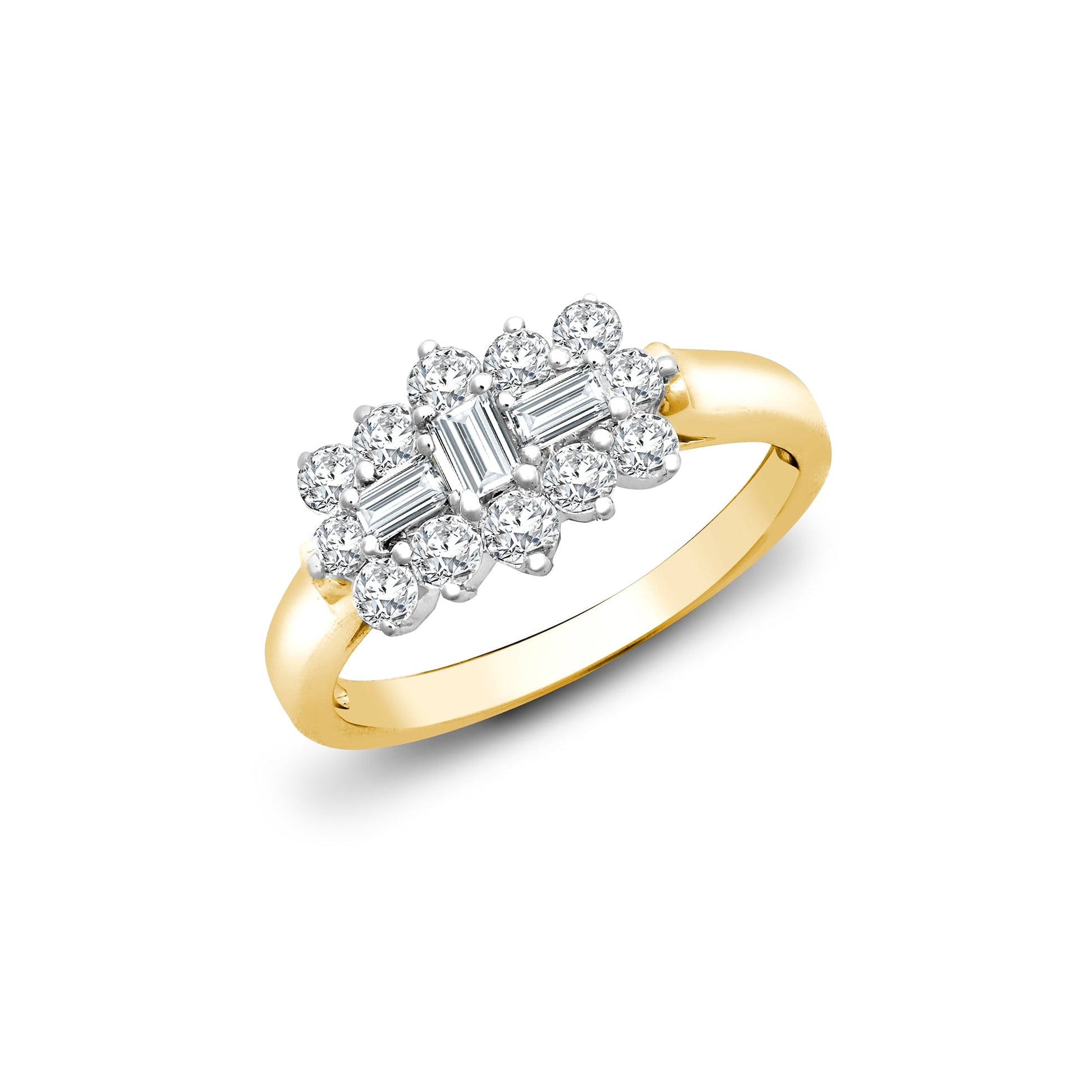 18ct Yellow & White Gold 1.00ct Diamond Boat Ring