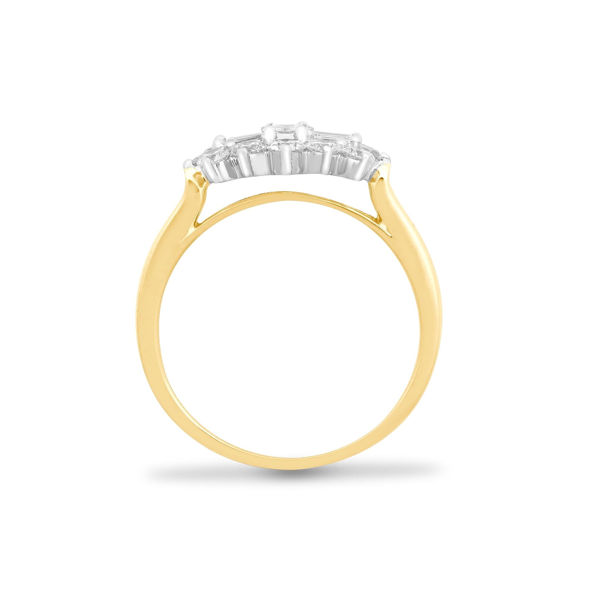 18ct Yellow & White Gold 1.00ct Diamond Boat Ring