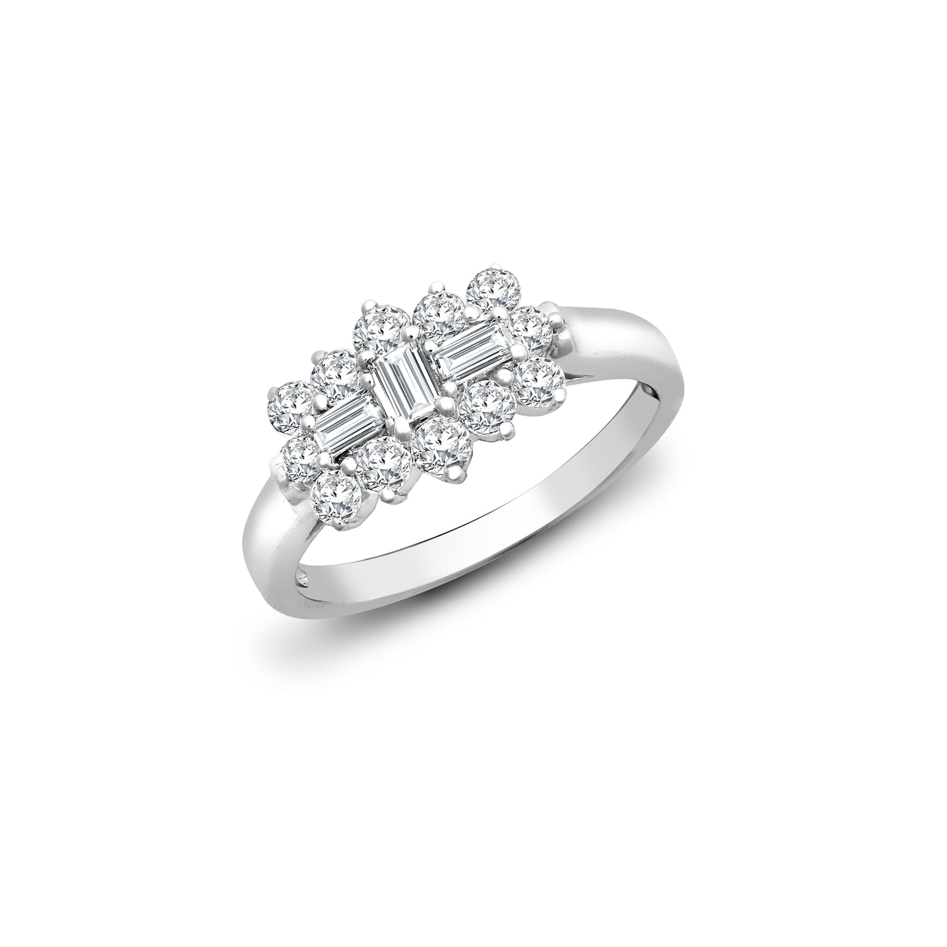 18ct White Gold 0.50ct Diamond Boat Ring