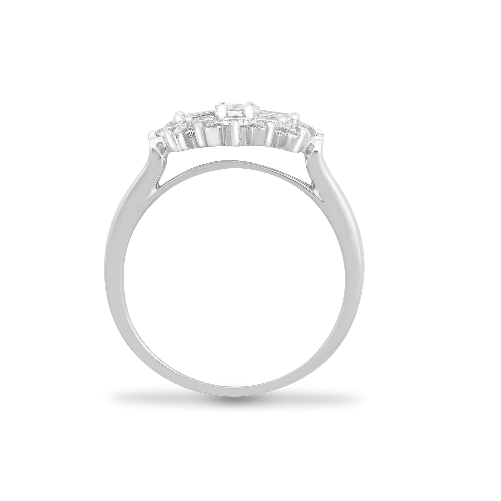 18ct White Gold 1.00ct Diamond Boat Ring