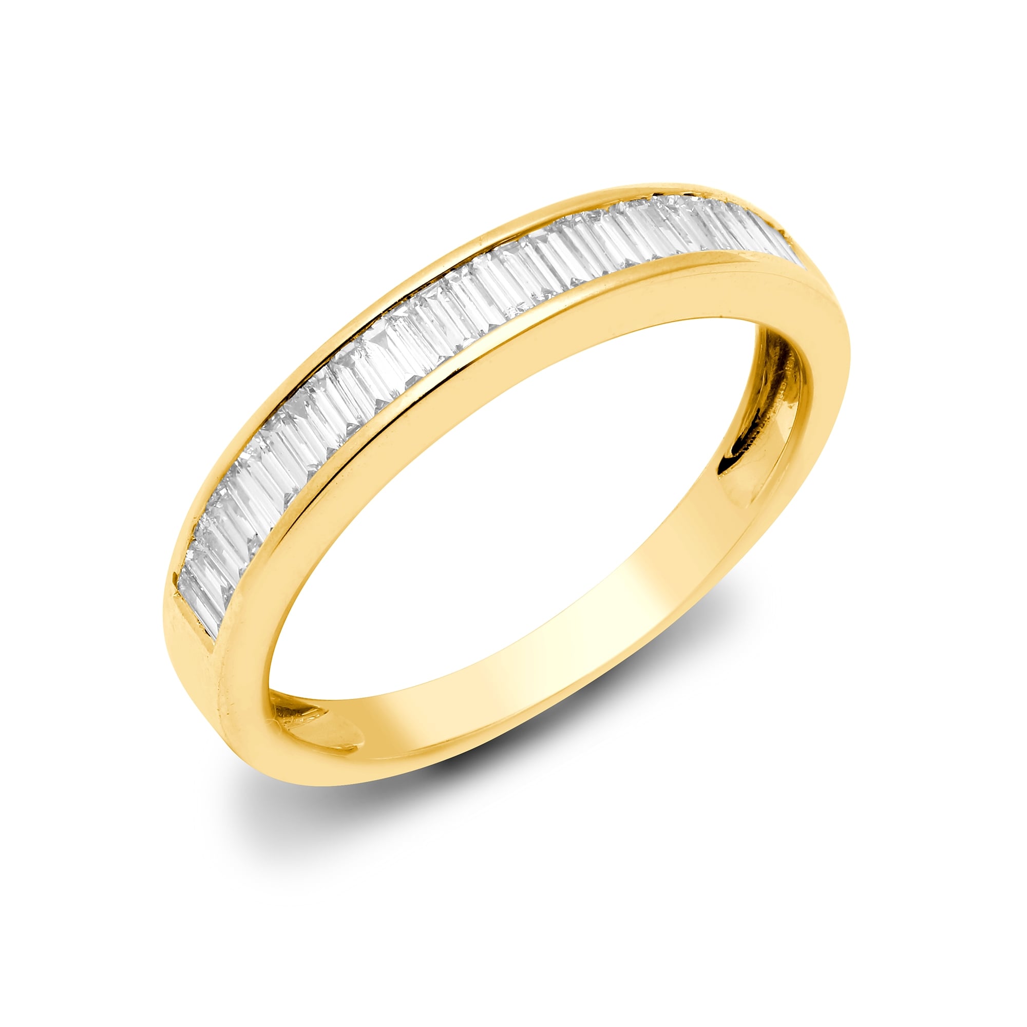 18ct Yellow 0.25ct Diamond Baguette 1\2 Eternity Ring