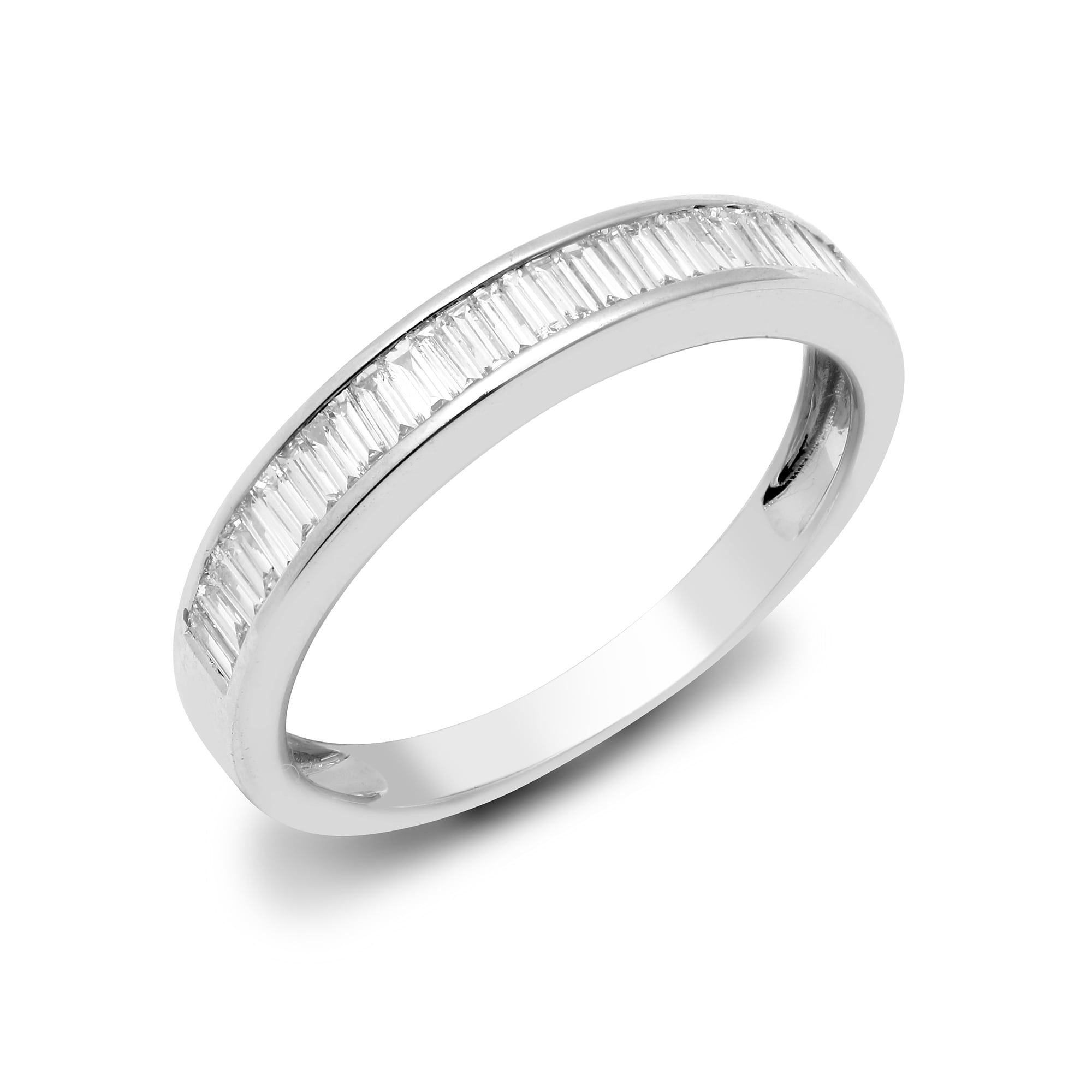 18ct White 0.25ct Diamond Baguette 1\2 Eternity Ring
