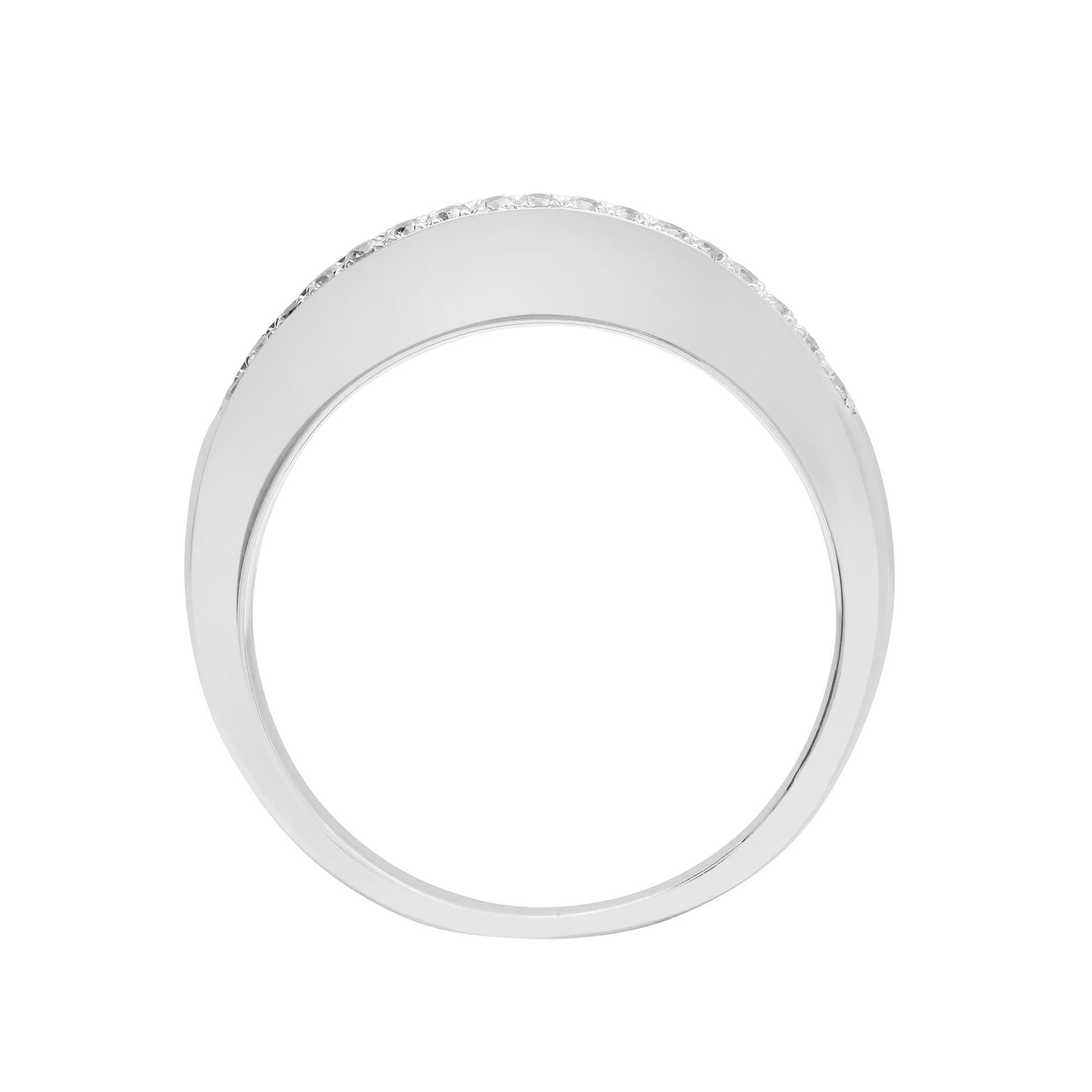18ct White 0.94ct Round & Baguette Diamond Ring