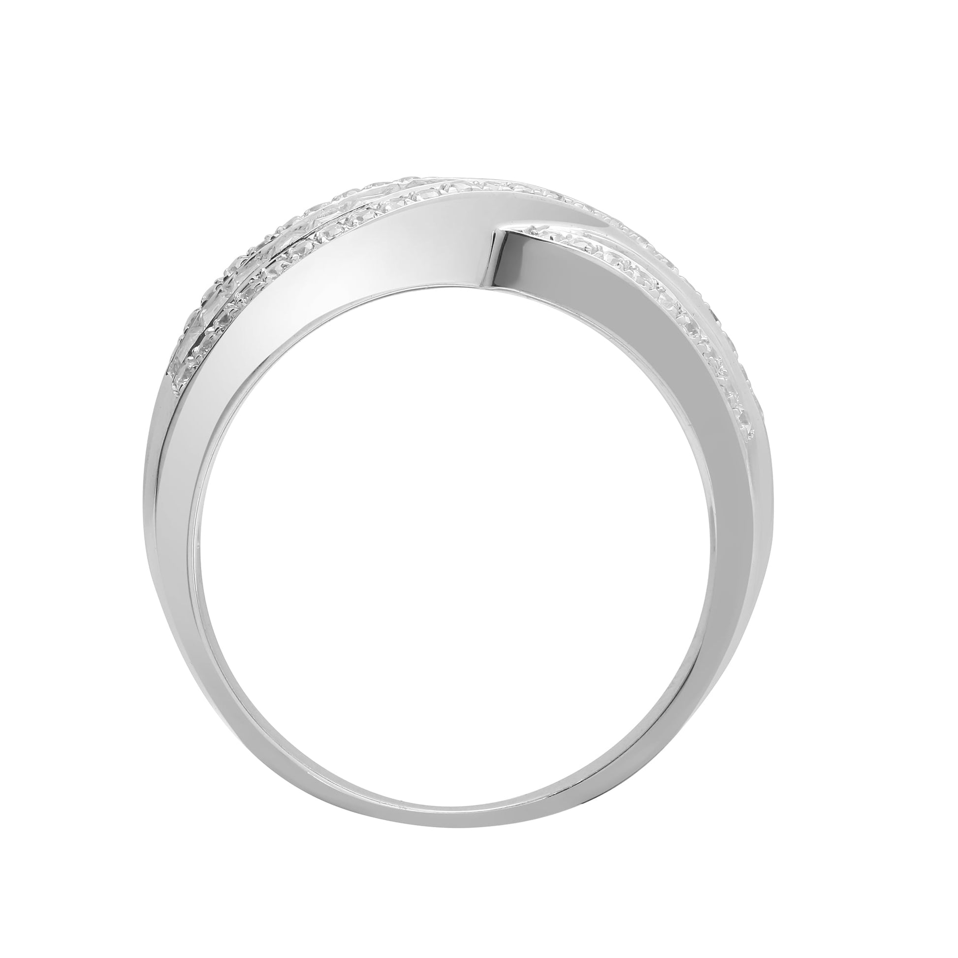 18ct White 1.09ct Round & Baguette Diamond Ring