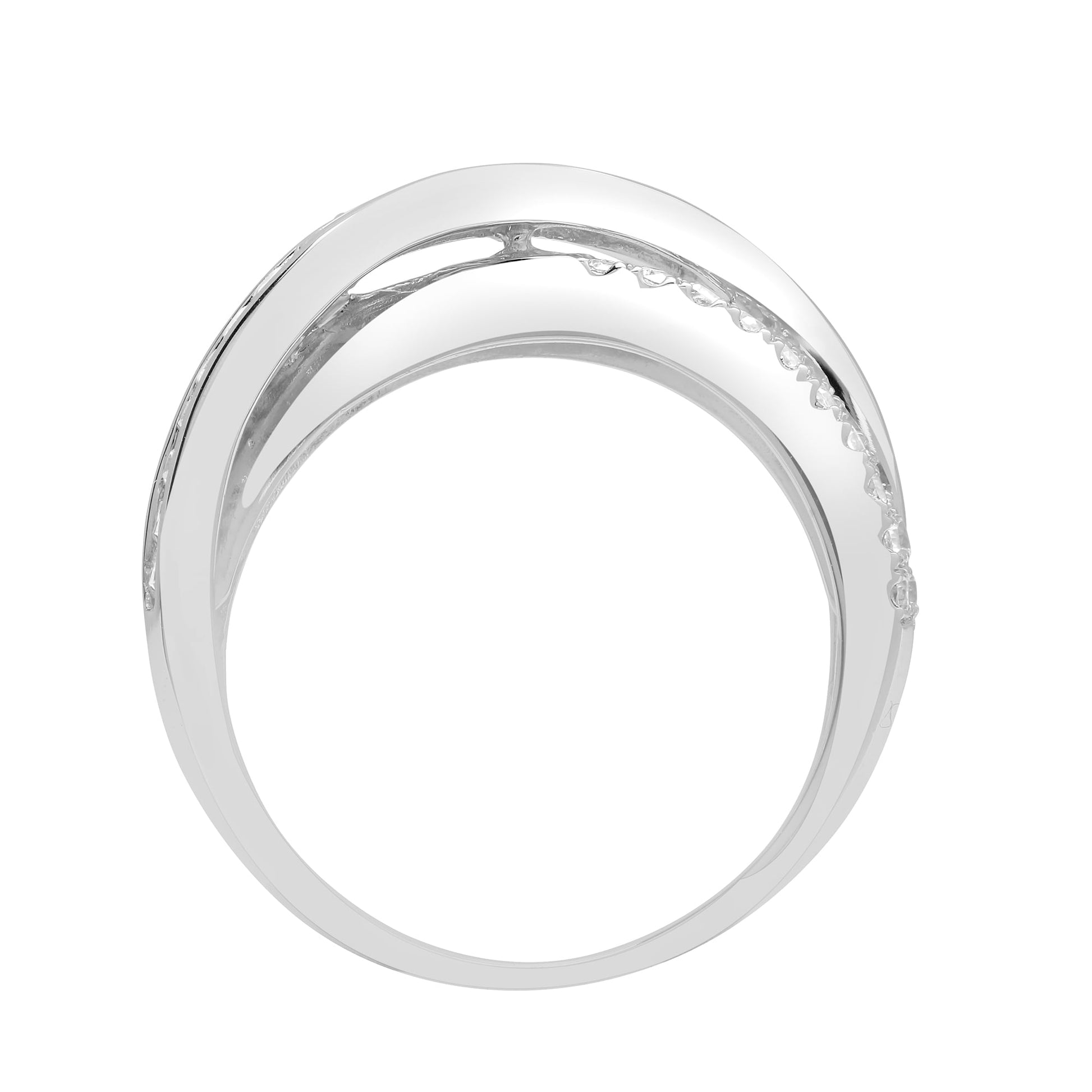 18ct White 1.14ct Round & Baguette Diamond Ring