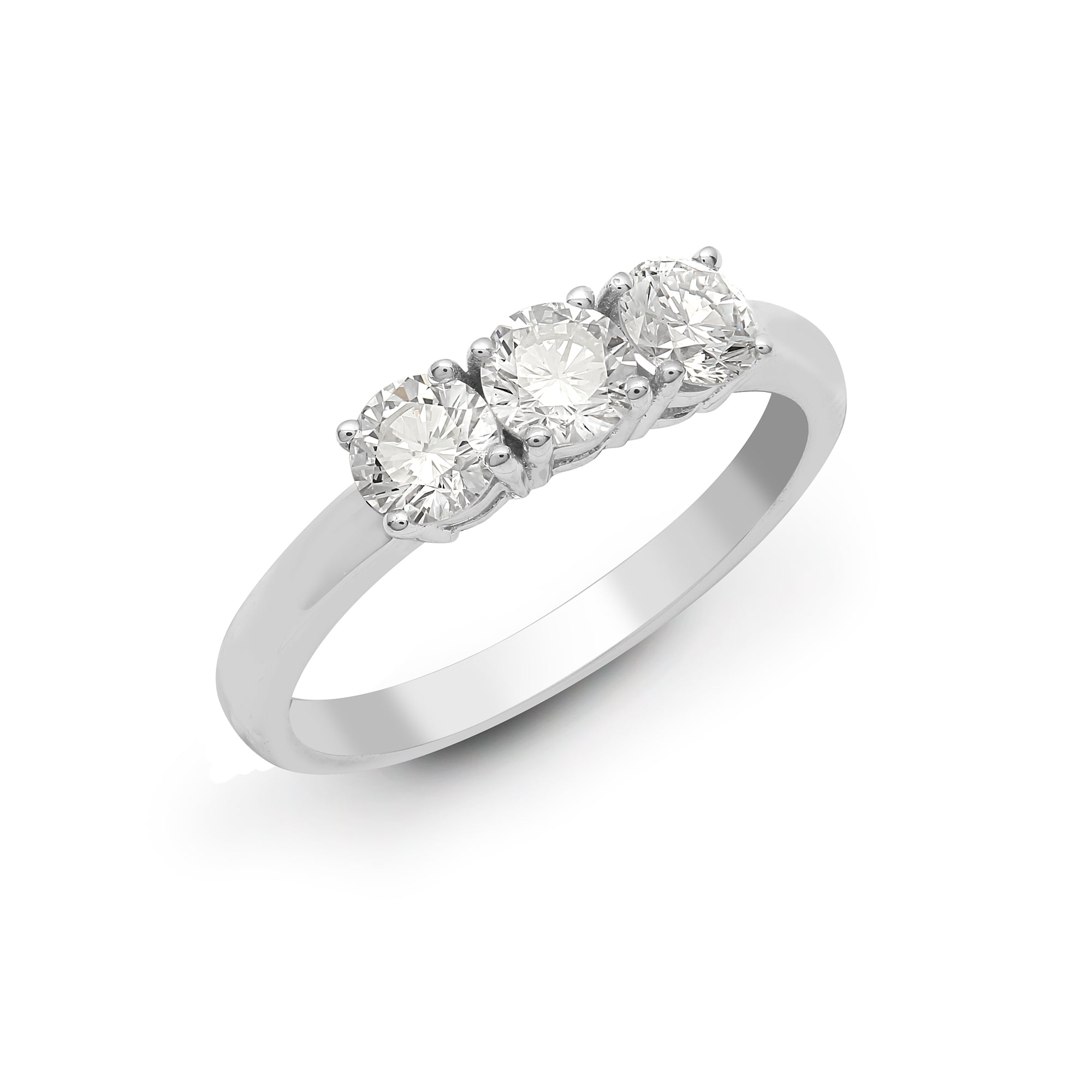 18ct White 0.33ct Diamond Claw Set Trilogy Ring