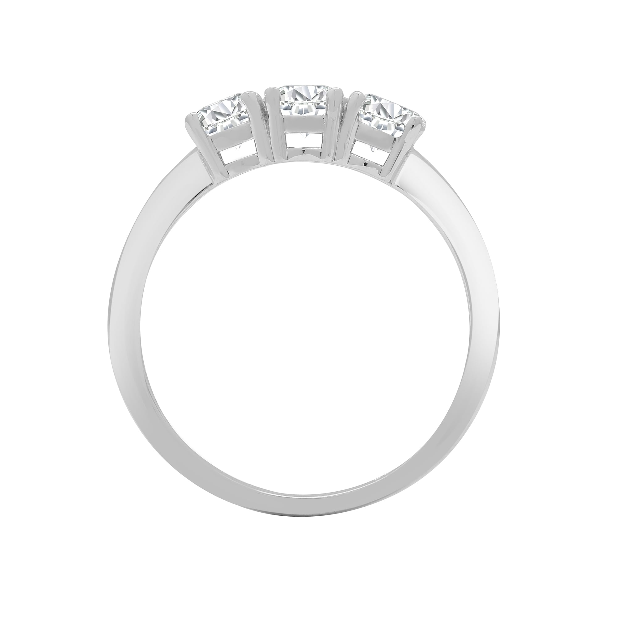 18ct White 1.25ct Diamond Claw Set Trilogy Ring