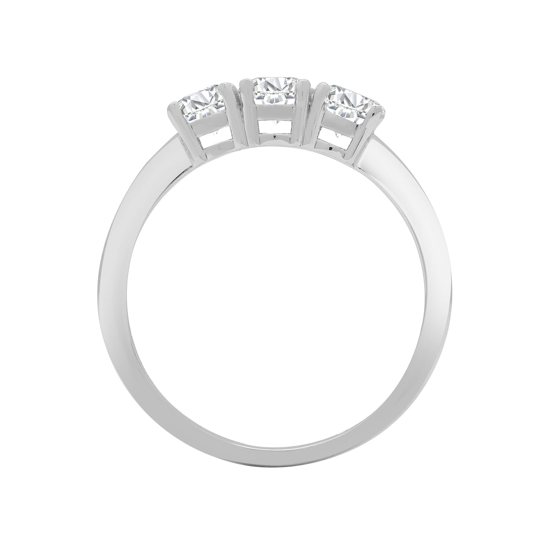 18ct White 2.00ct Diamond Claw Set Trilogy Ring