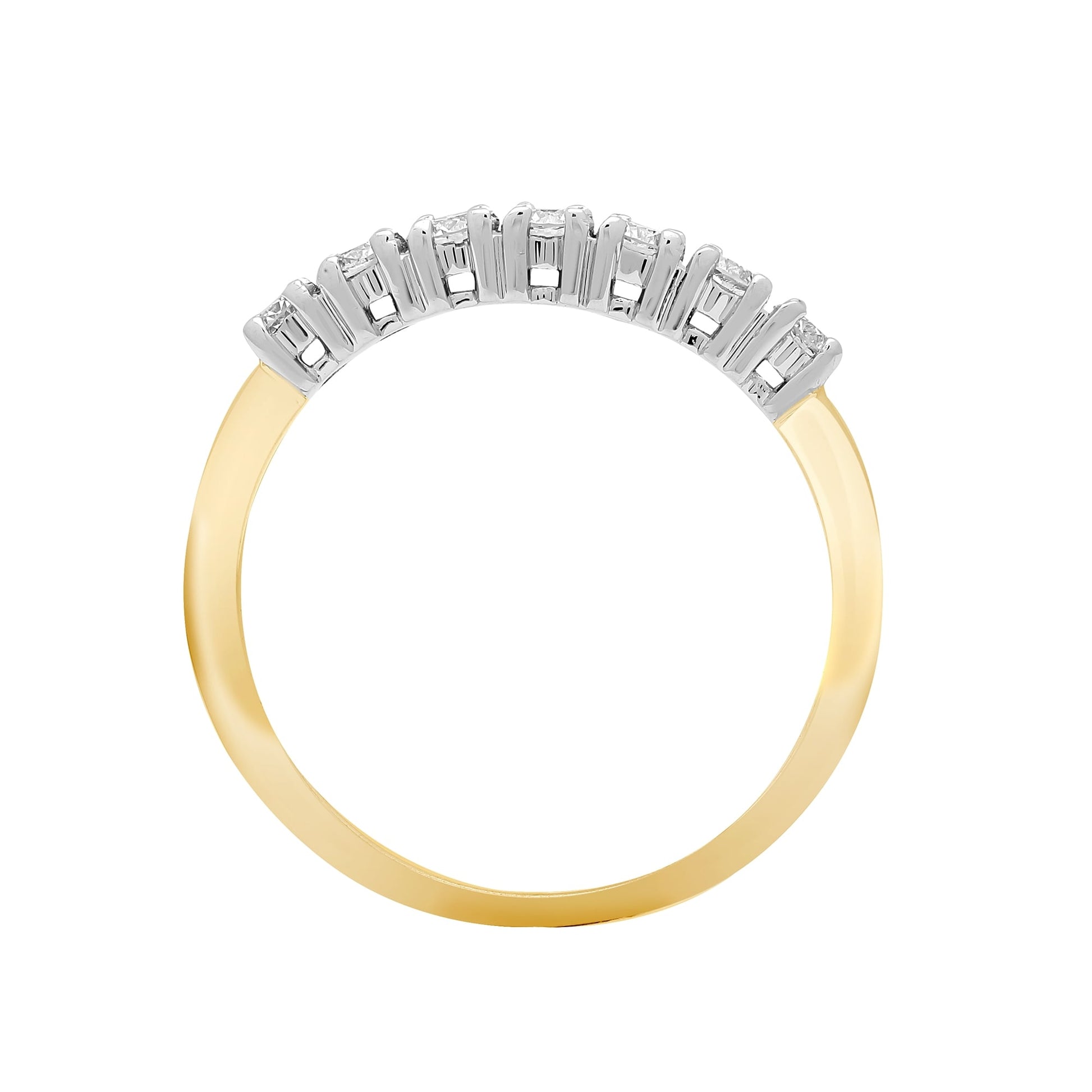 18ct Yellow and White 2.00ct Diamond 7 stone 1/2 Eternity Ring