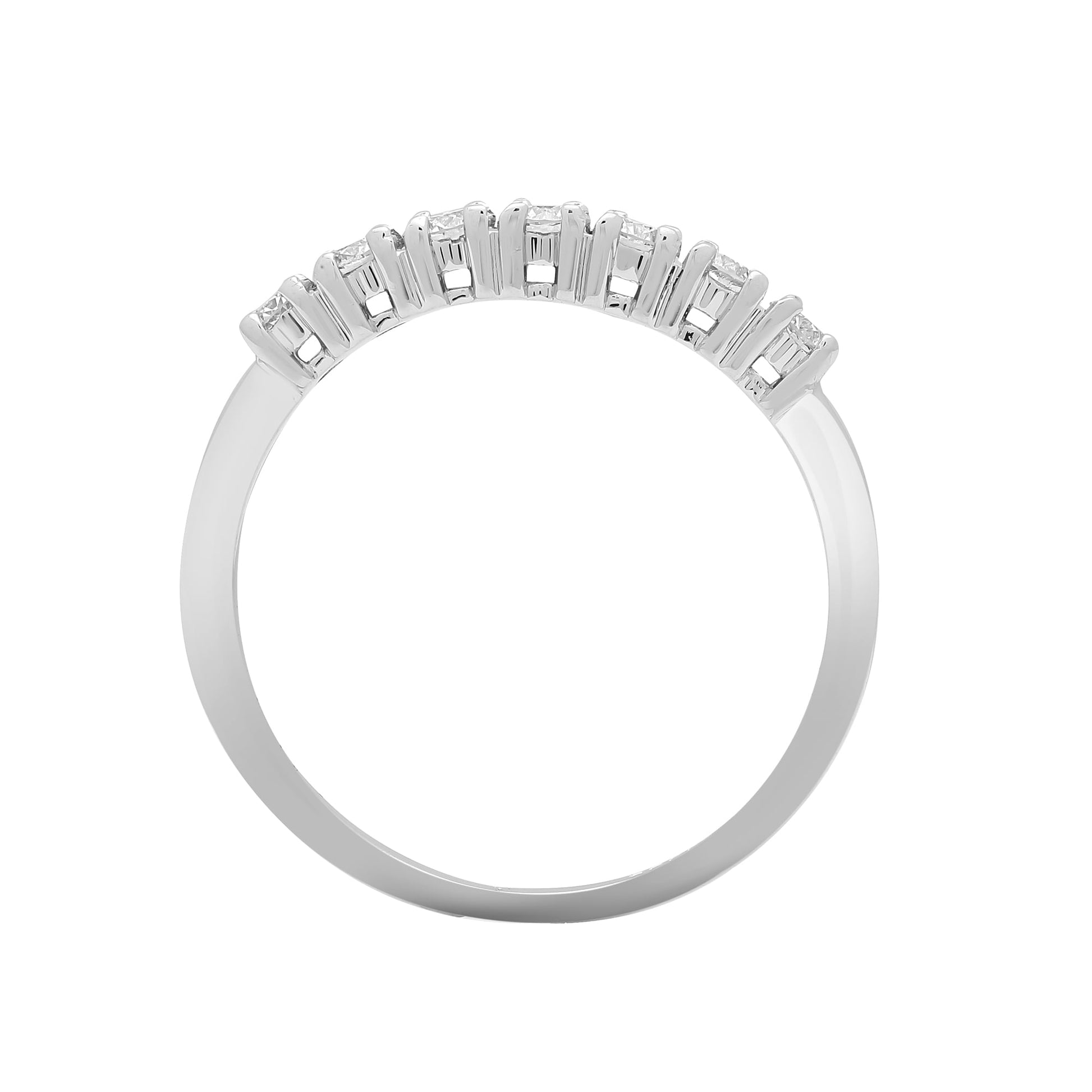 18ct White 0.75ct Diamond 7 stone 1/2 Eternity Ring