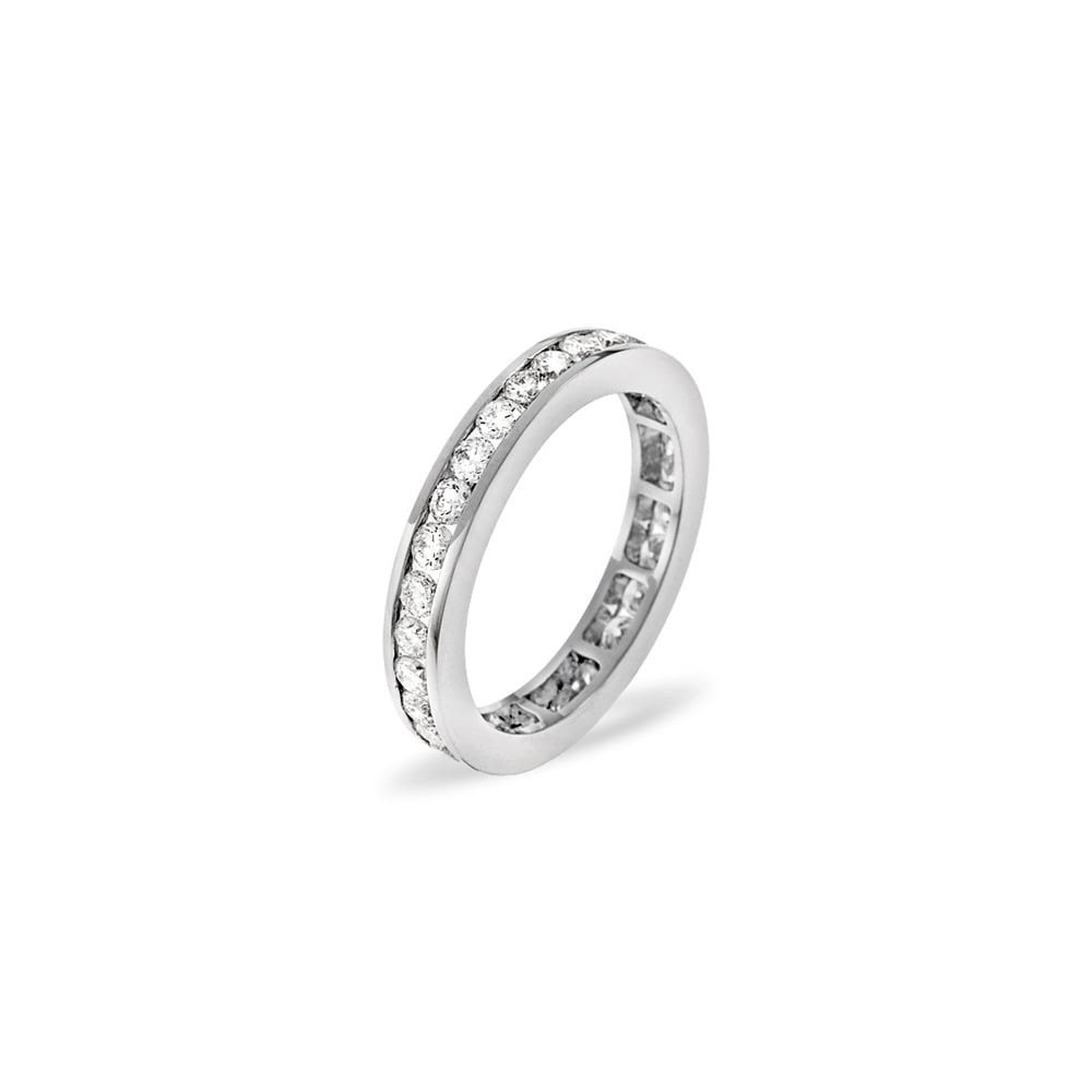 18ct White Gold Channel Set Full Eternity Ring Diamond 5.00ct G VS