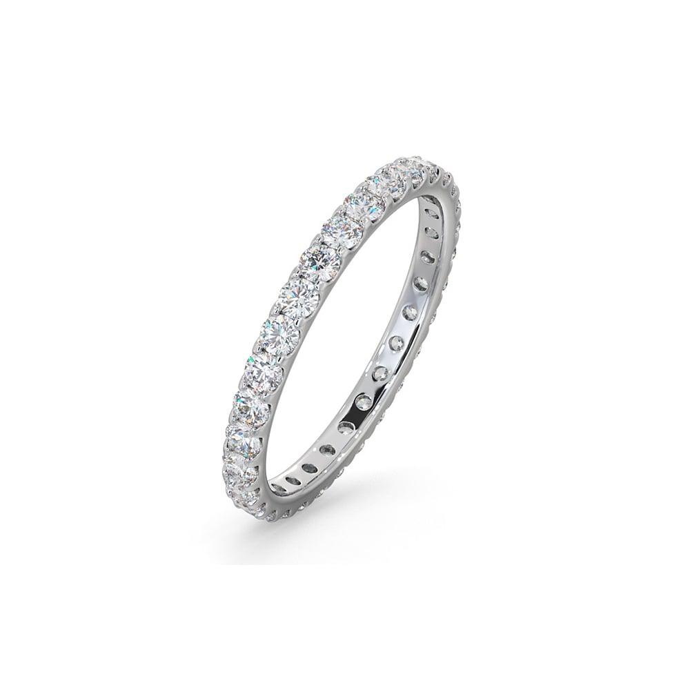 18ct White Gold Claw Set Full Eternity Ring Diamond 1.00ct G VS