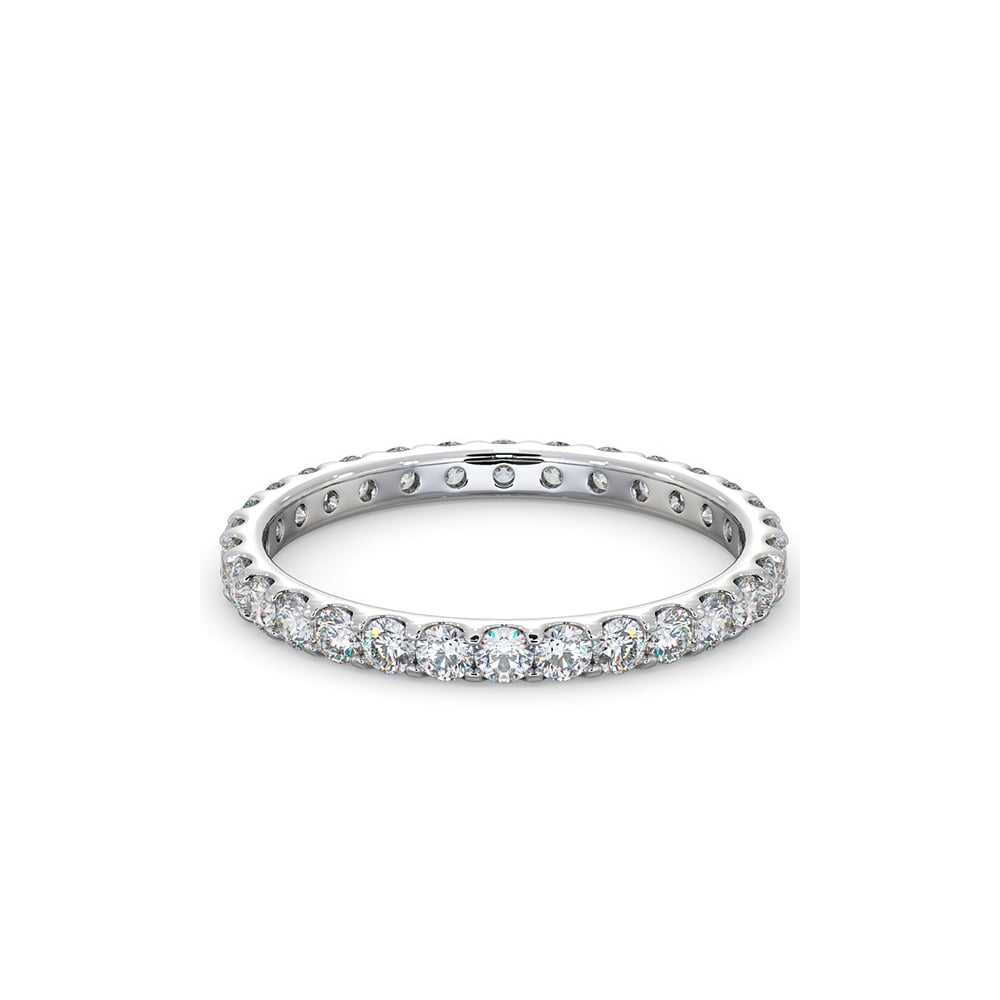 18ct White Gold Claw Set Full Eternity Ring Diamond 1.00ct H Si