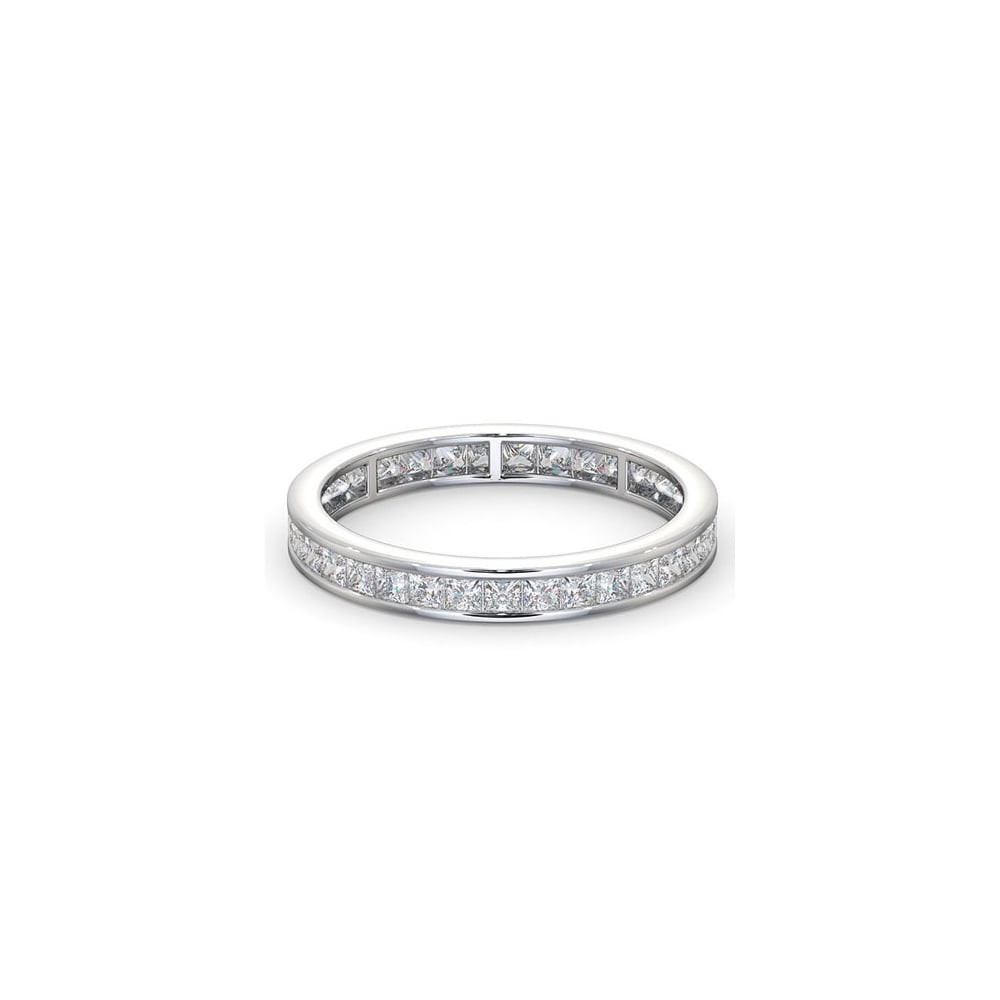 18ct White Gold Channel Set Princess Cut Full Eternity Ring Diamond 1.50ct G VS